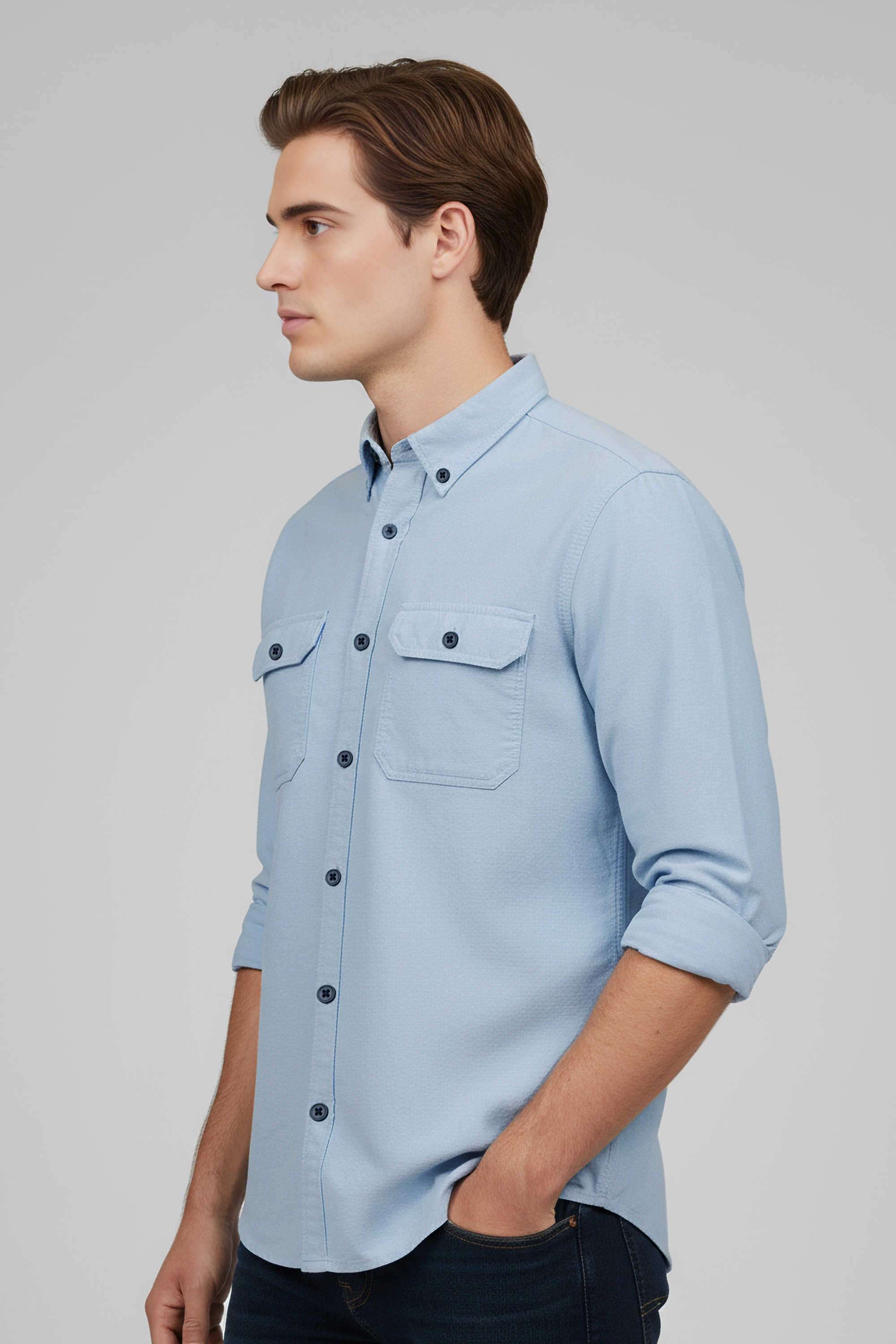 Solid-Cotton-Regular-Fit-Men-s-Casual-Shirt