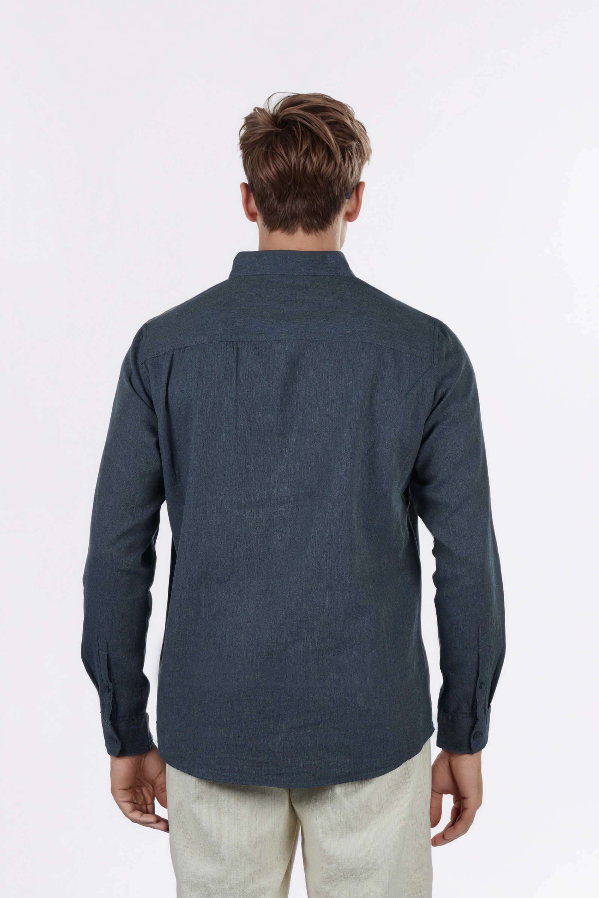 Solid-Cotton-Regular-Fit-Men-s-Casual-Wear-Shirt