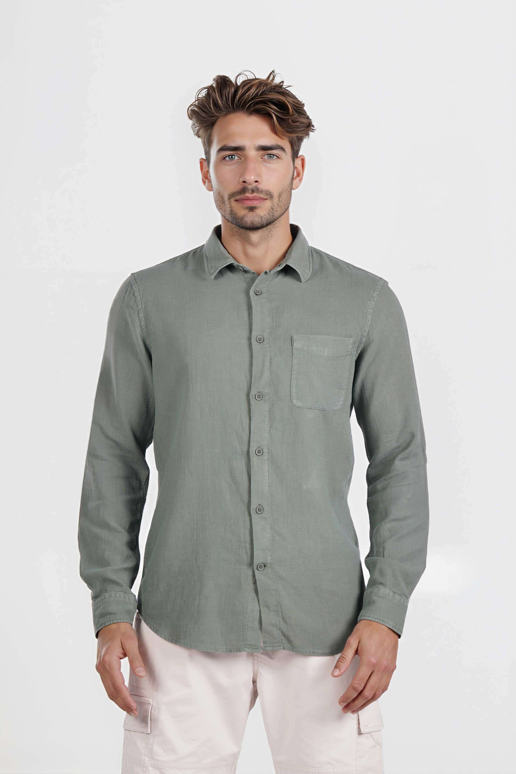 Textured-Cotton-Regular-Fit-Men-s-Casual-Wear-Shirt
