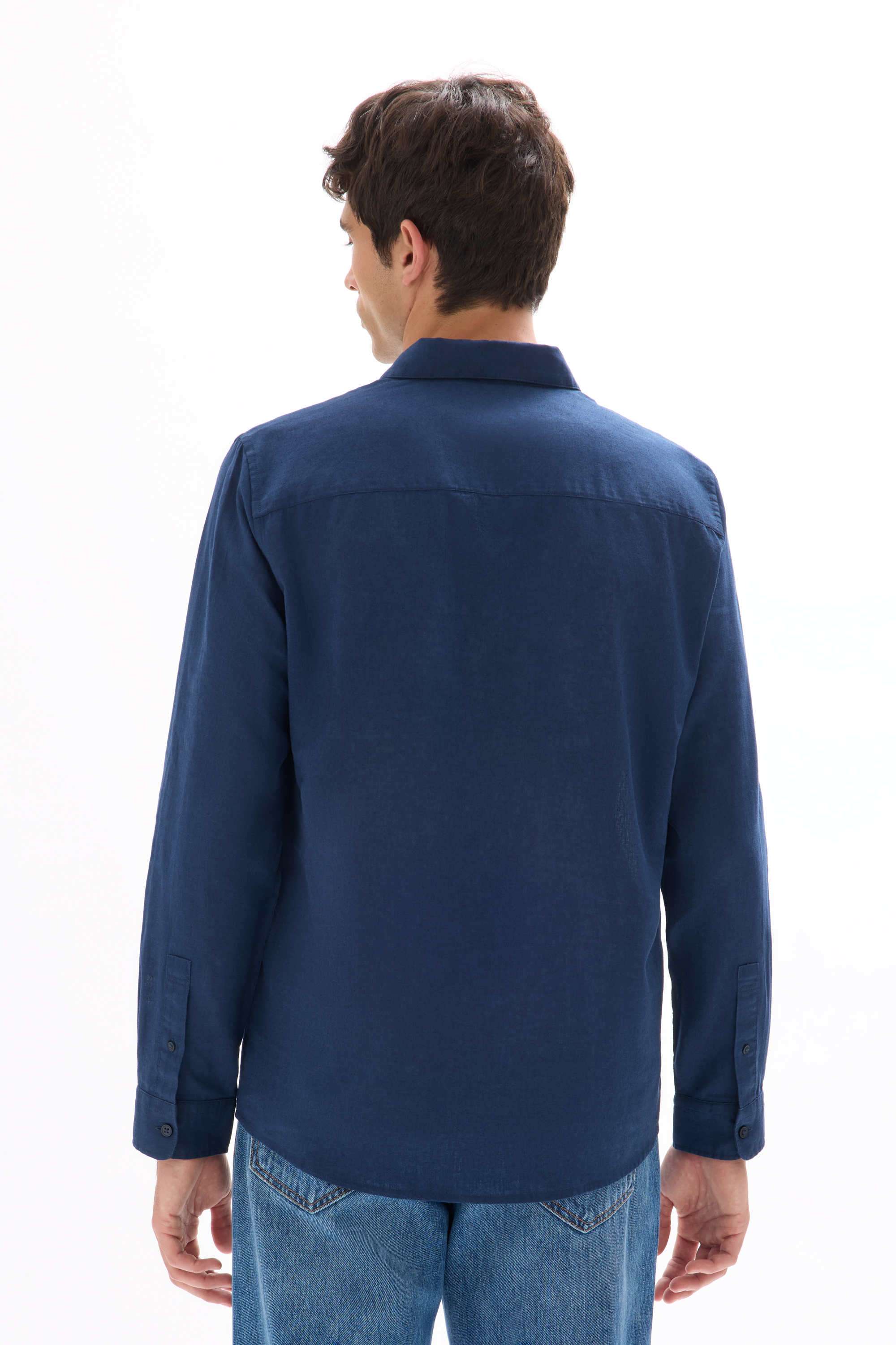 Solid-Cotton-Regular-Fit-Men-s-Casual-Wear-Shirt