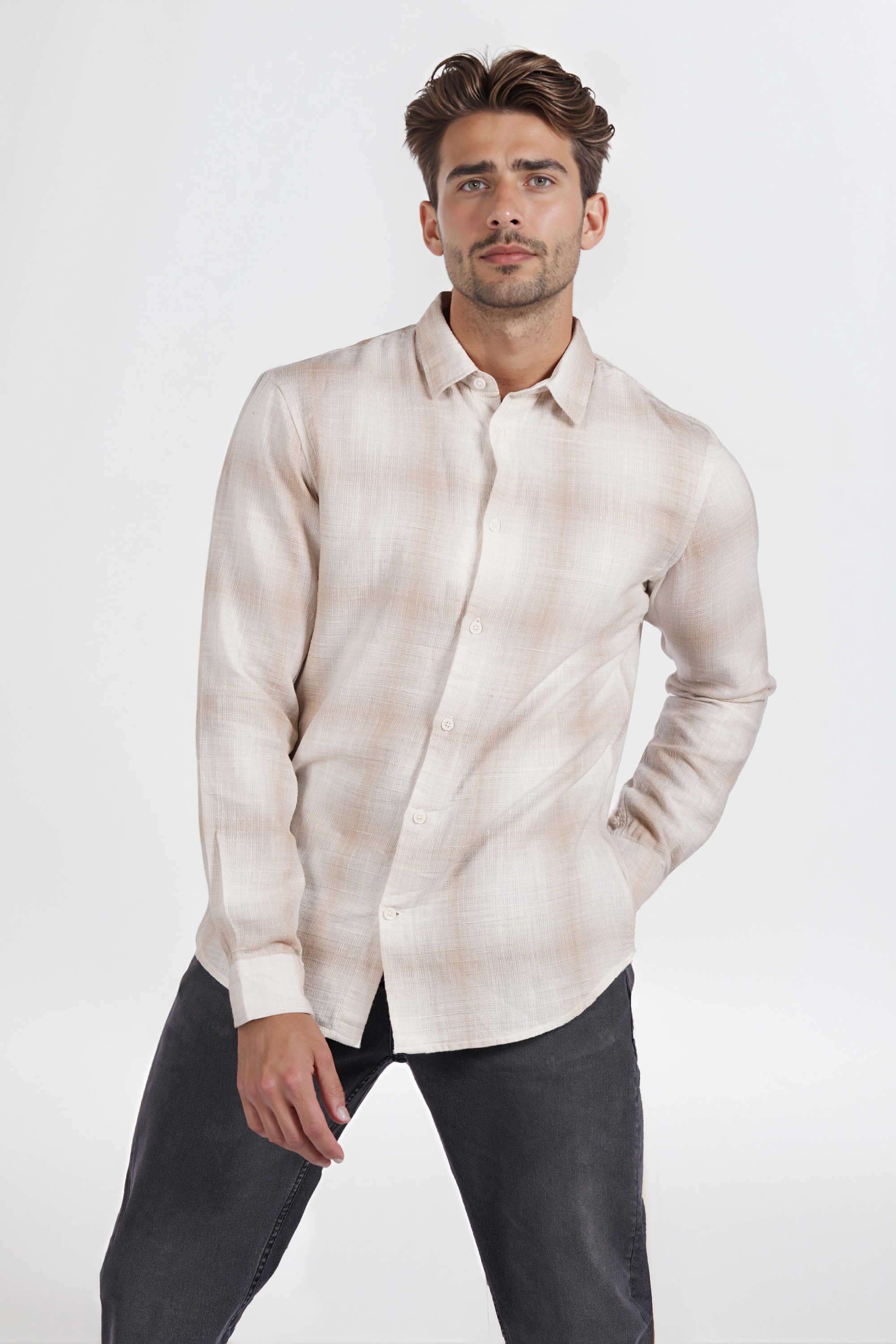 Checks-Cotton-Regular-Fit-Men-s-Casual-Wear-Shirt