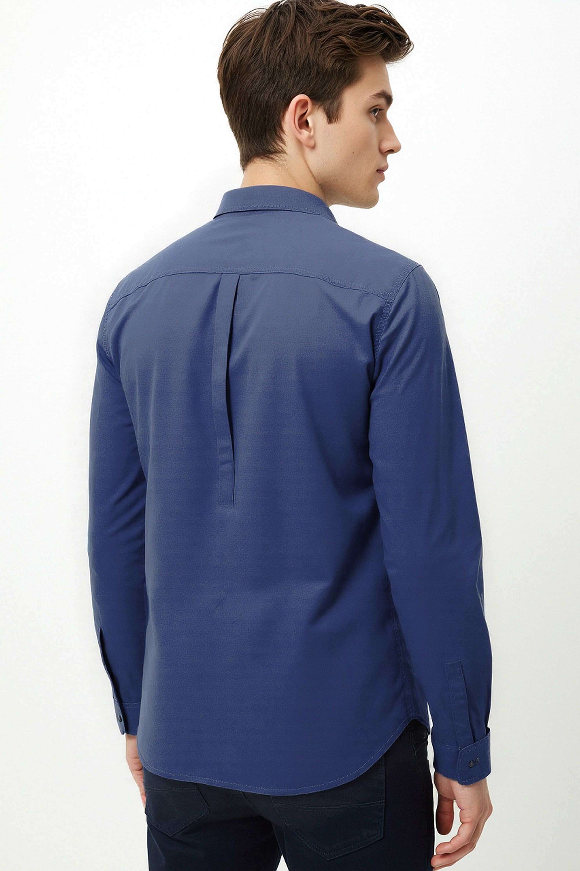 Solid-Cotton-Regular-Fit-Men-s-Casual-Wear-Shirt