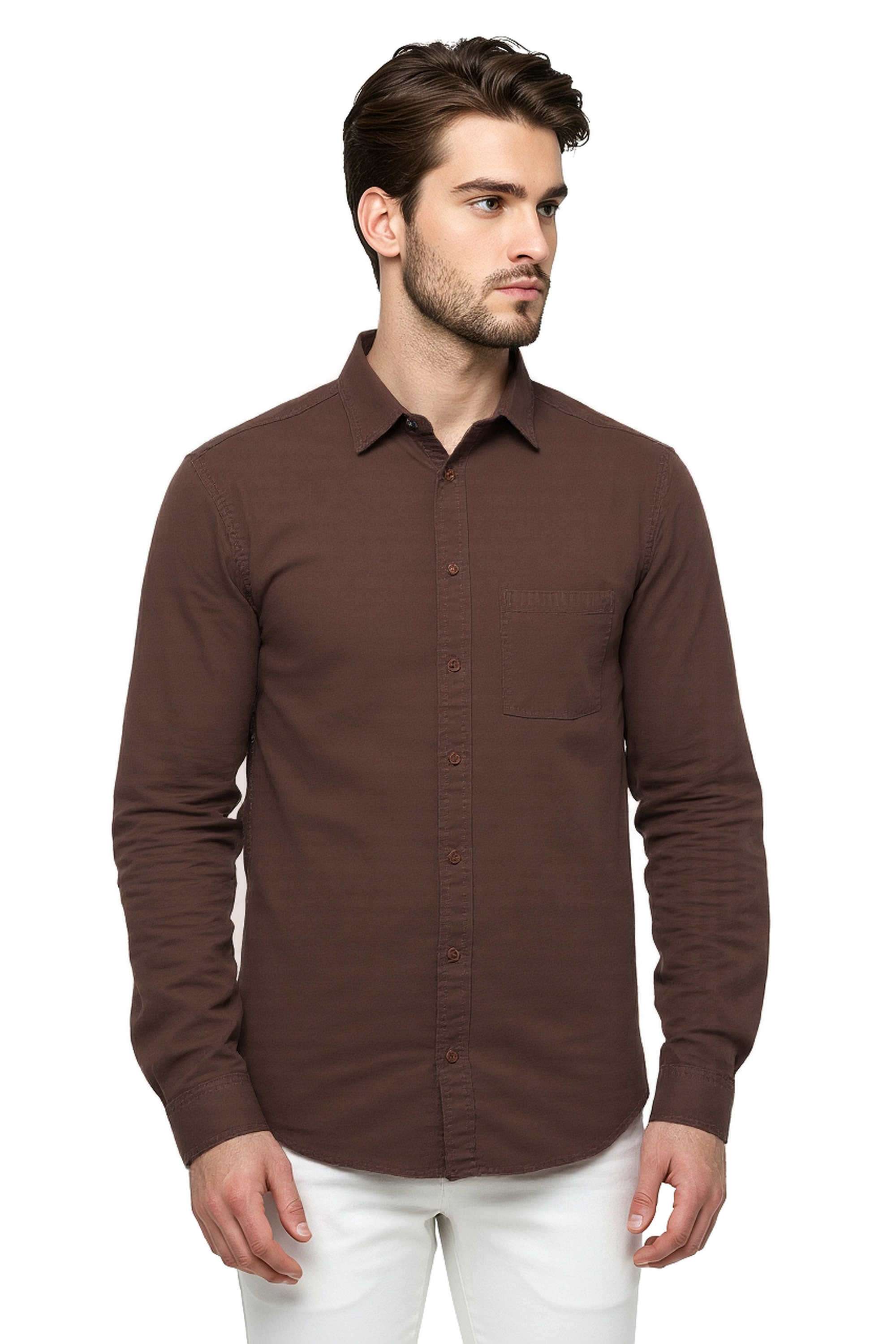 Solid-Cotton-Regular-Fit-Men-s-Casual-Wear-Shirt