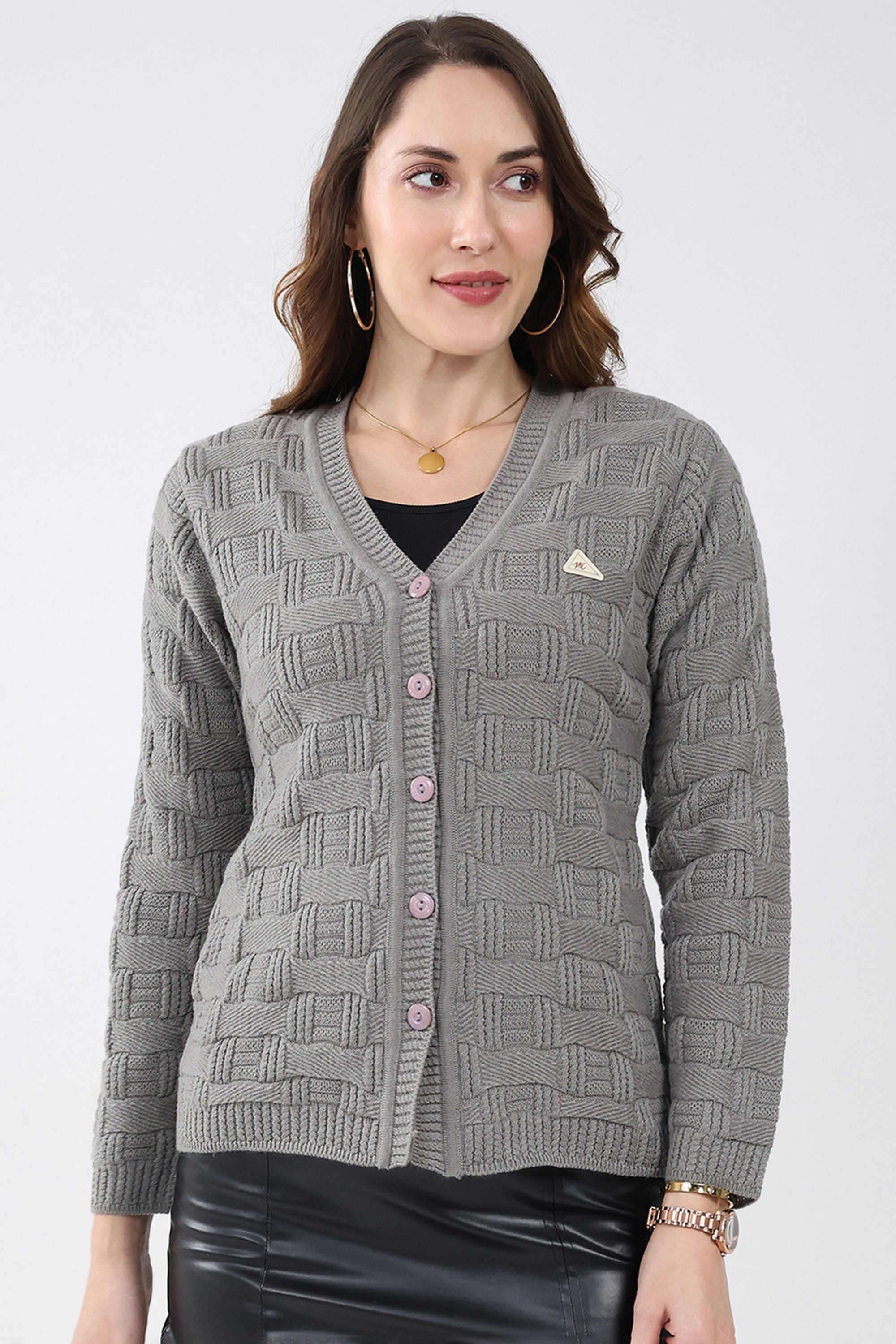 Blended-Fabric-Women-s-Casual-Wear-Cardigan