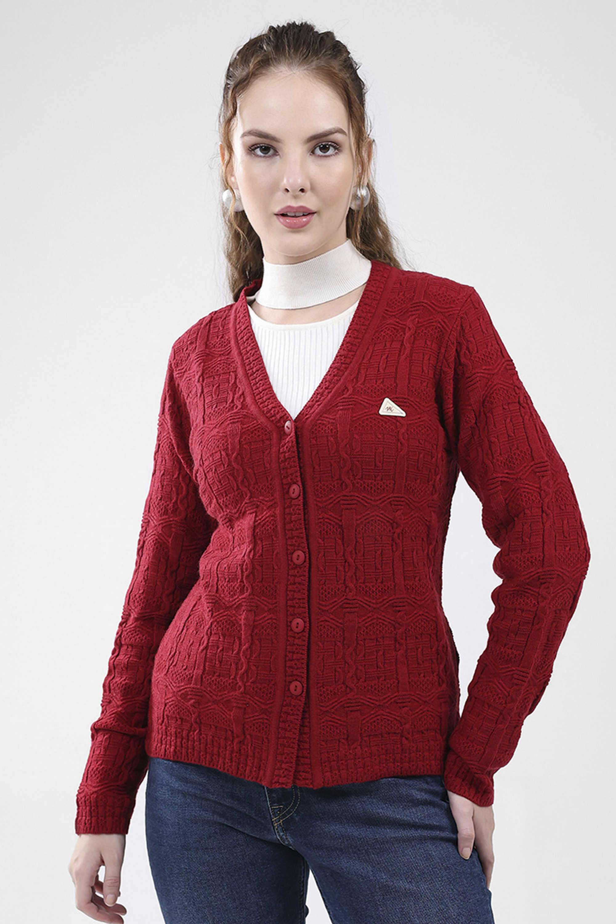 Blended-Fabric-Women-s-Casual-Wear-Cardigan