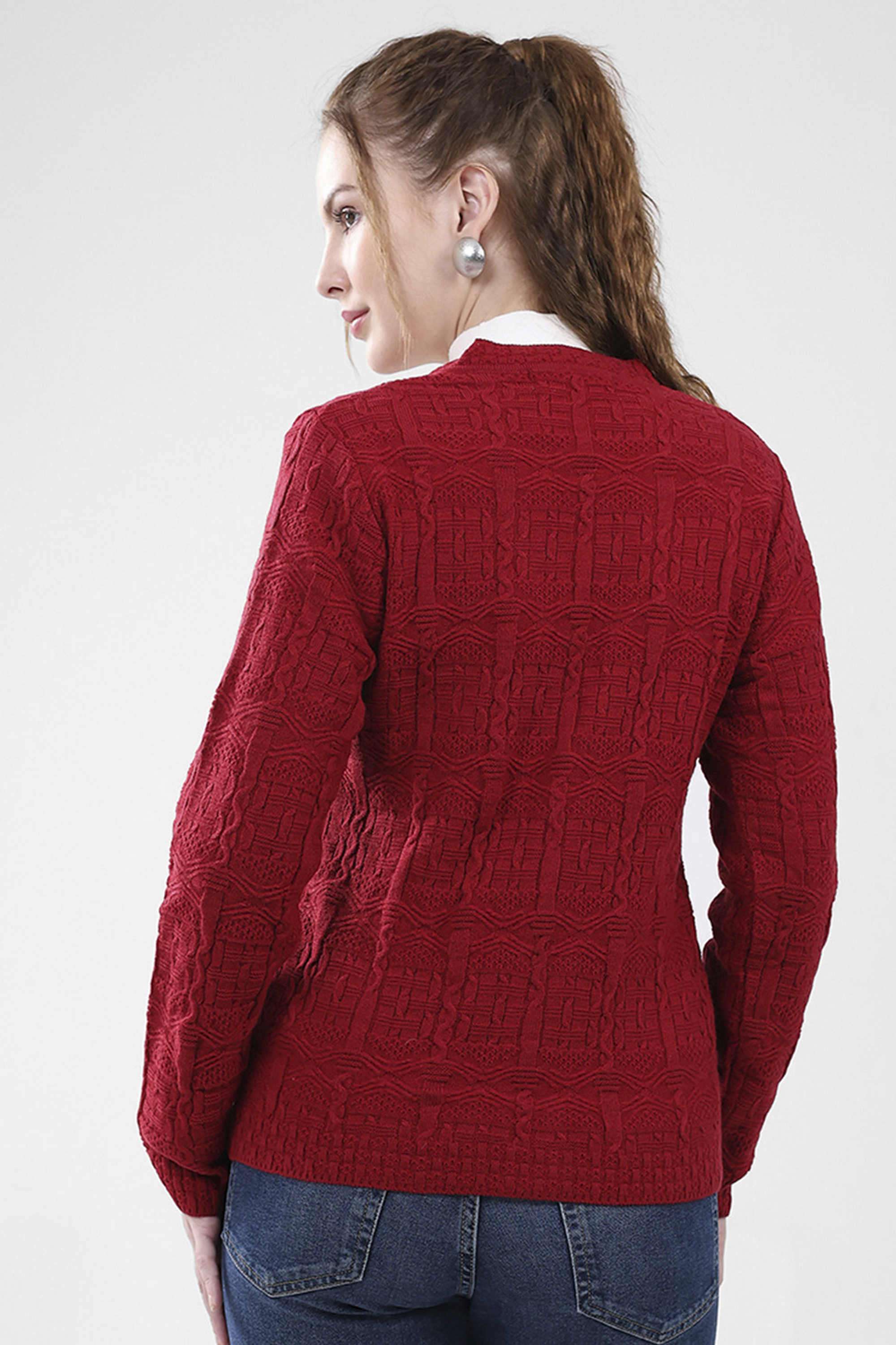 Blended-Fabric-Women-s-Casual-Wear-Cardigan