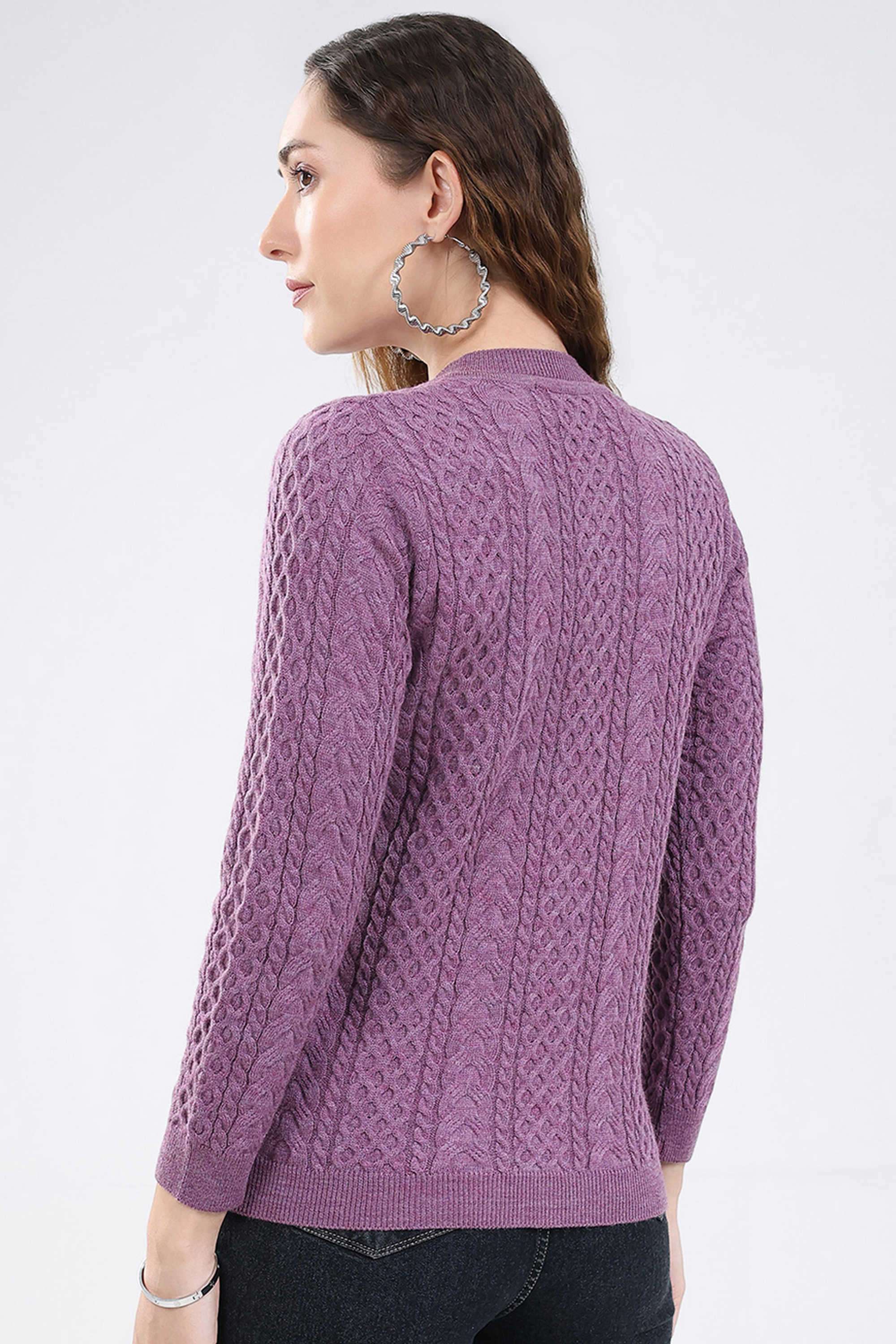 Solid-Blended-Fabric-Women-s-Winter-Wear-Cardigan