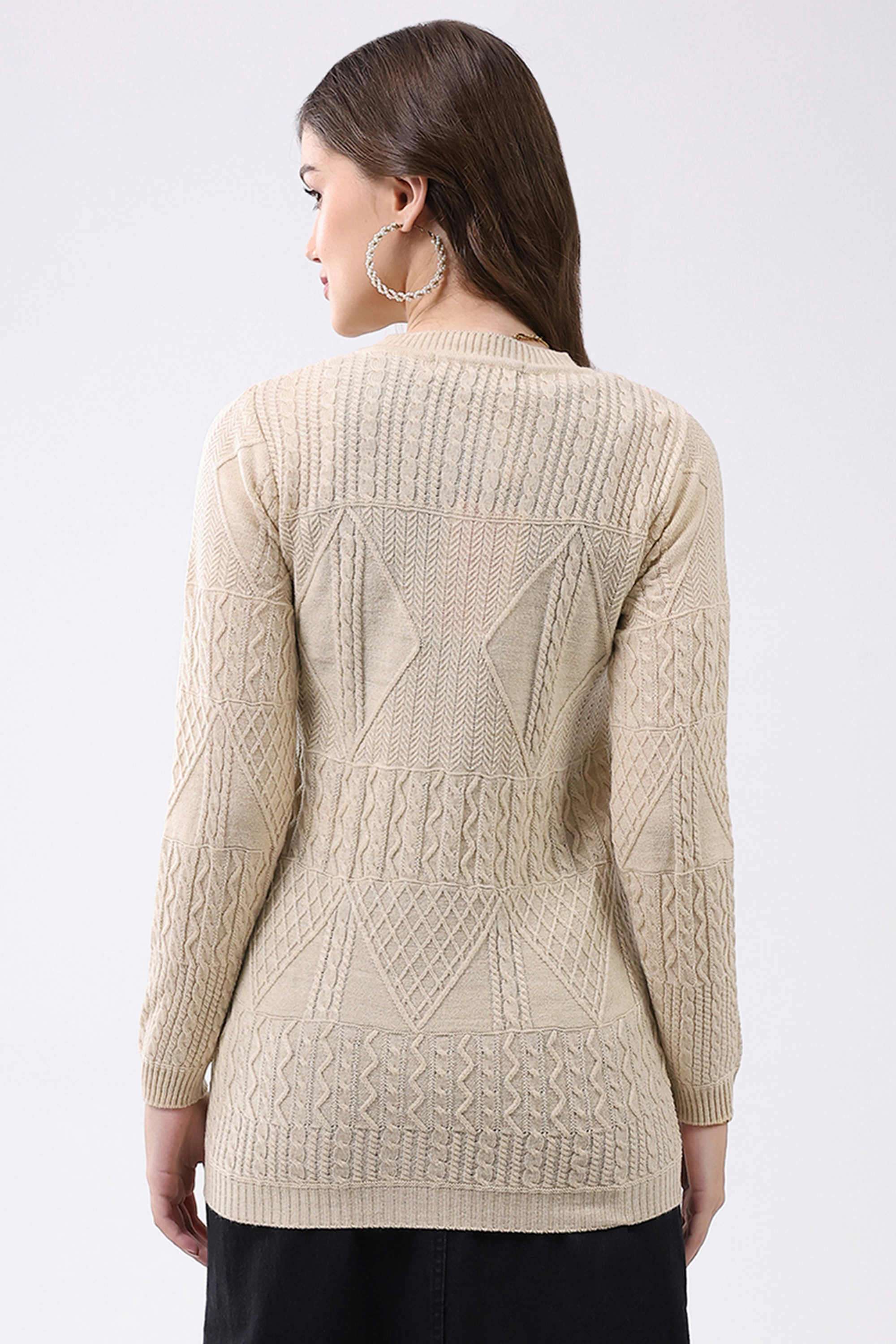 Blended-Fabric-Women-s-Casual-Wear-Cardigan