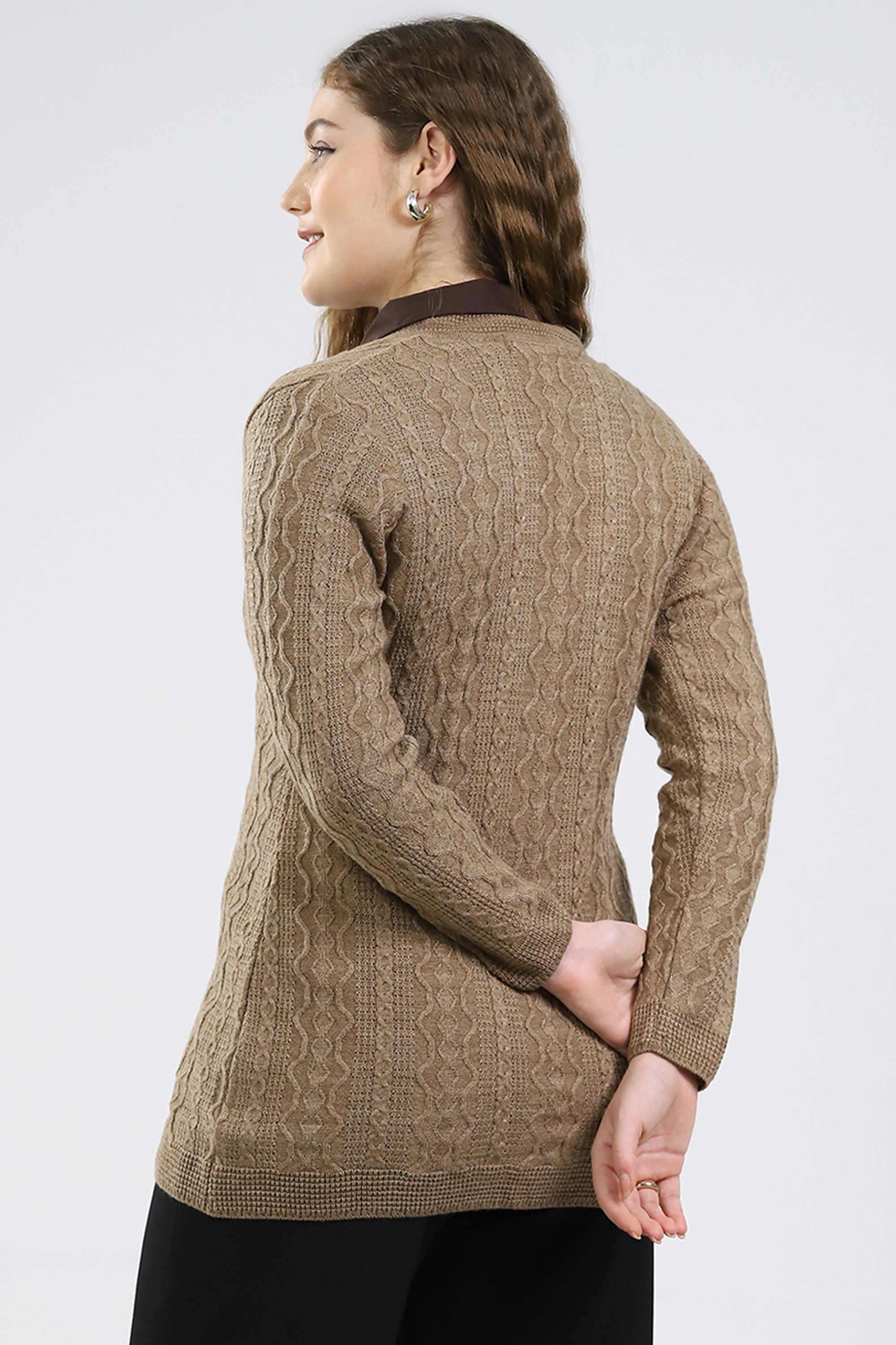 Blended-Fabric-Women-s-Casual-Wear-Cardigan