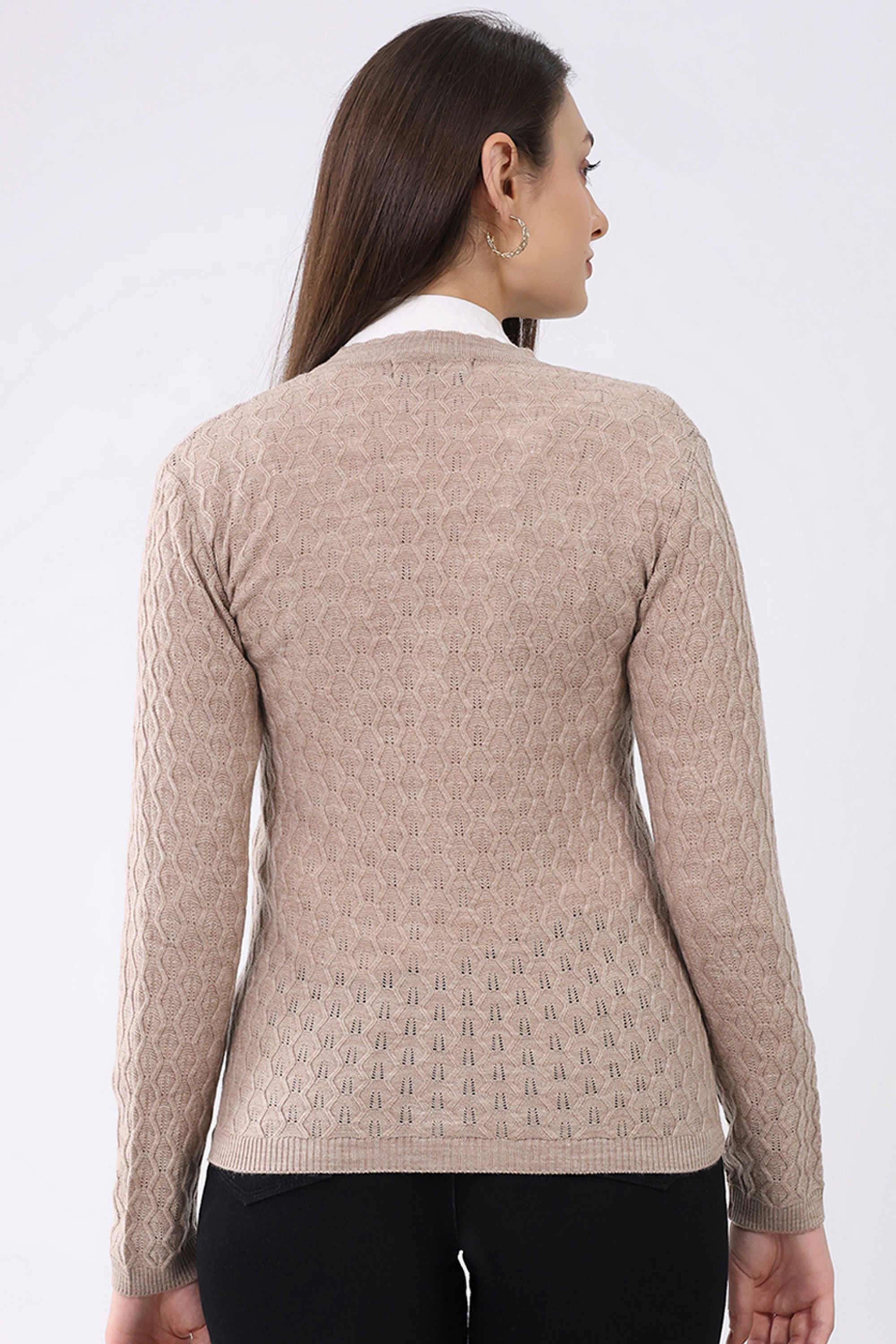 Blended-Fabric-Women-s-Casual-Wear-Cardigan