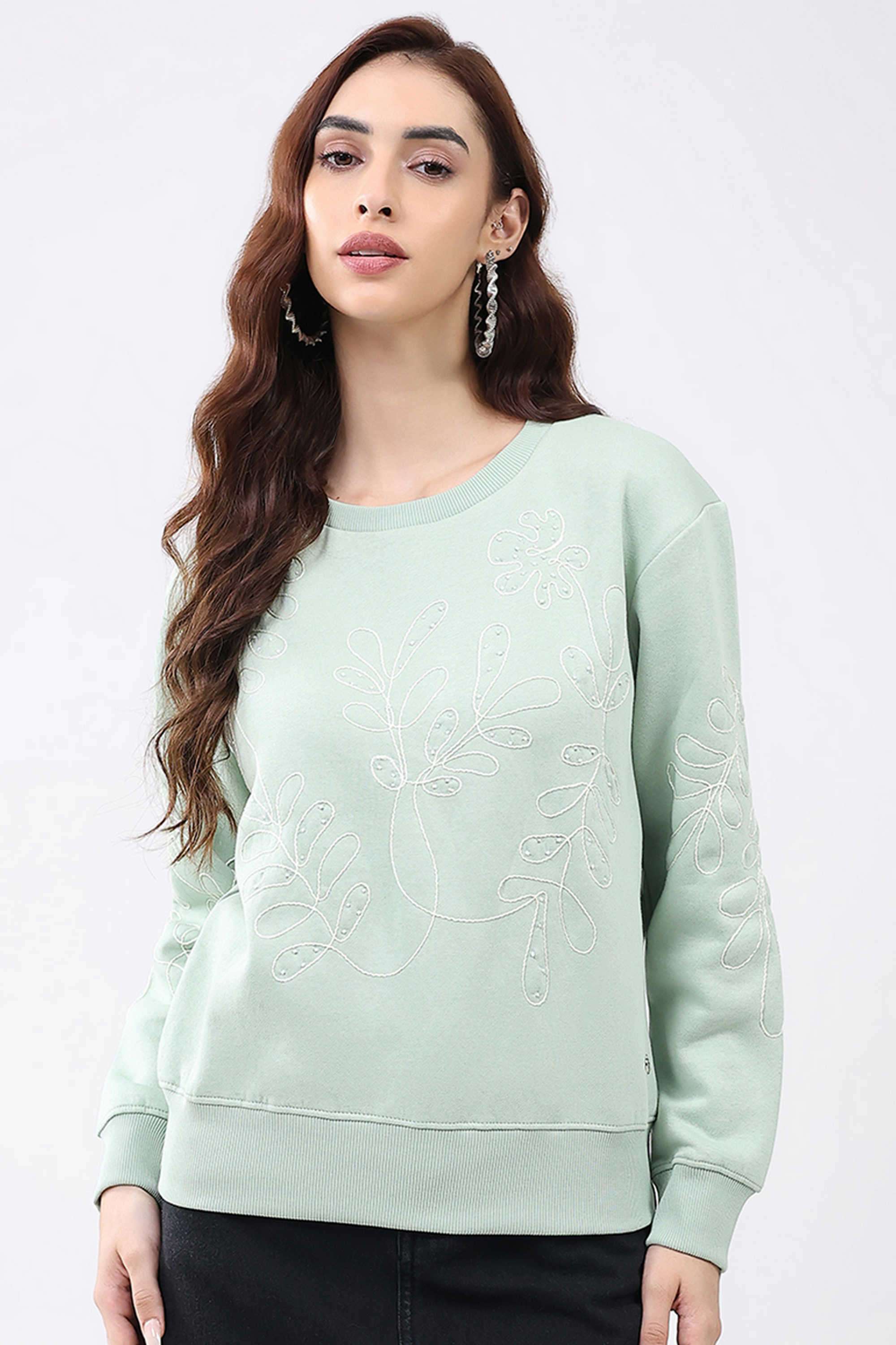 Solid-Blended-Fabric-Women-s-Winter-Wear-Sweatshirt