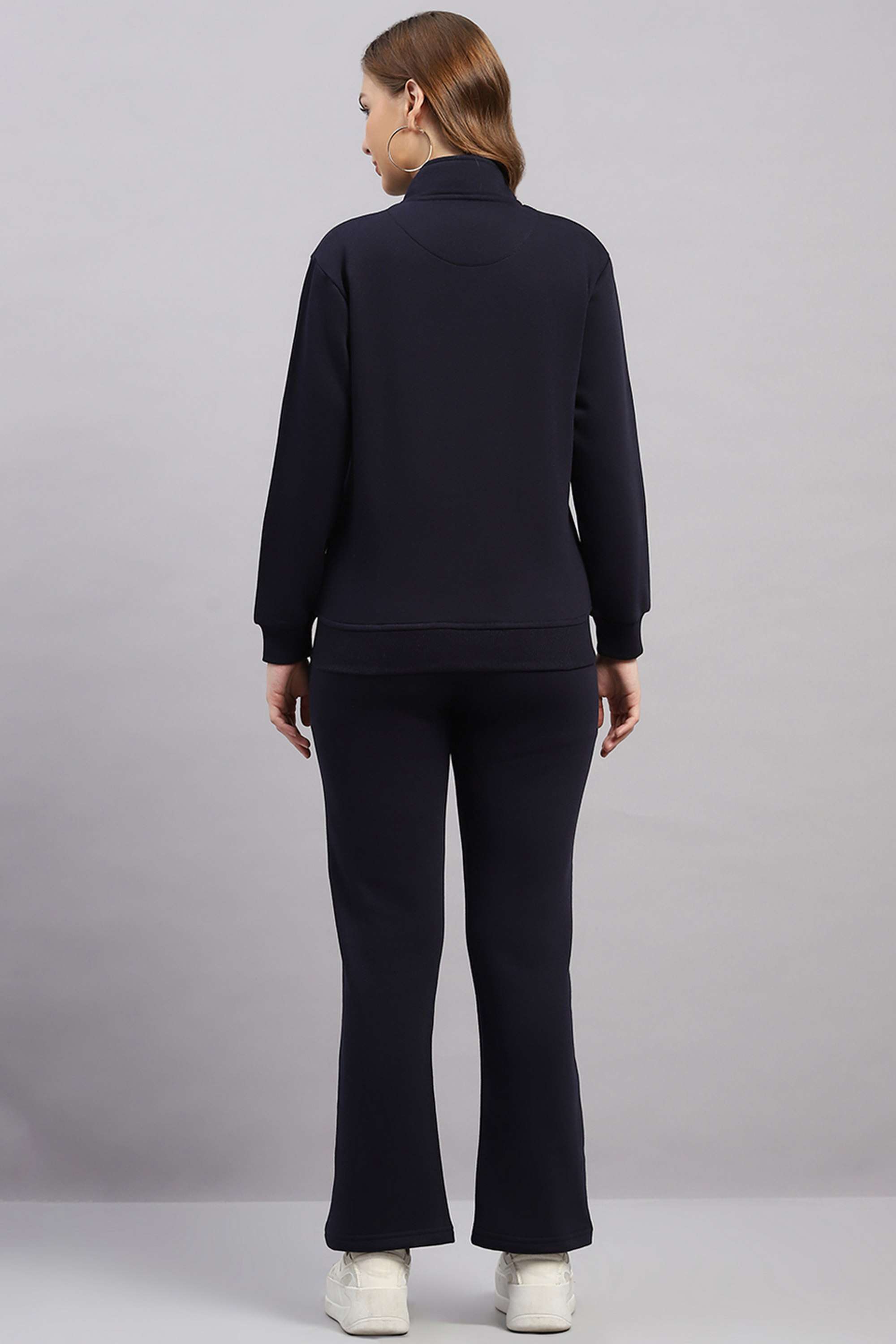 Solid-Regular-Fit-Blended-Fabric-Women-Athleisure-Tracksuit