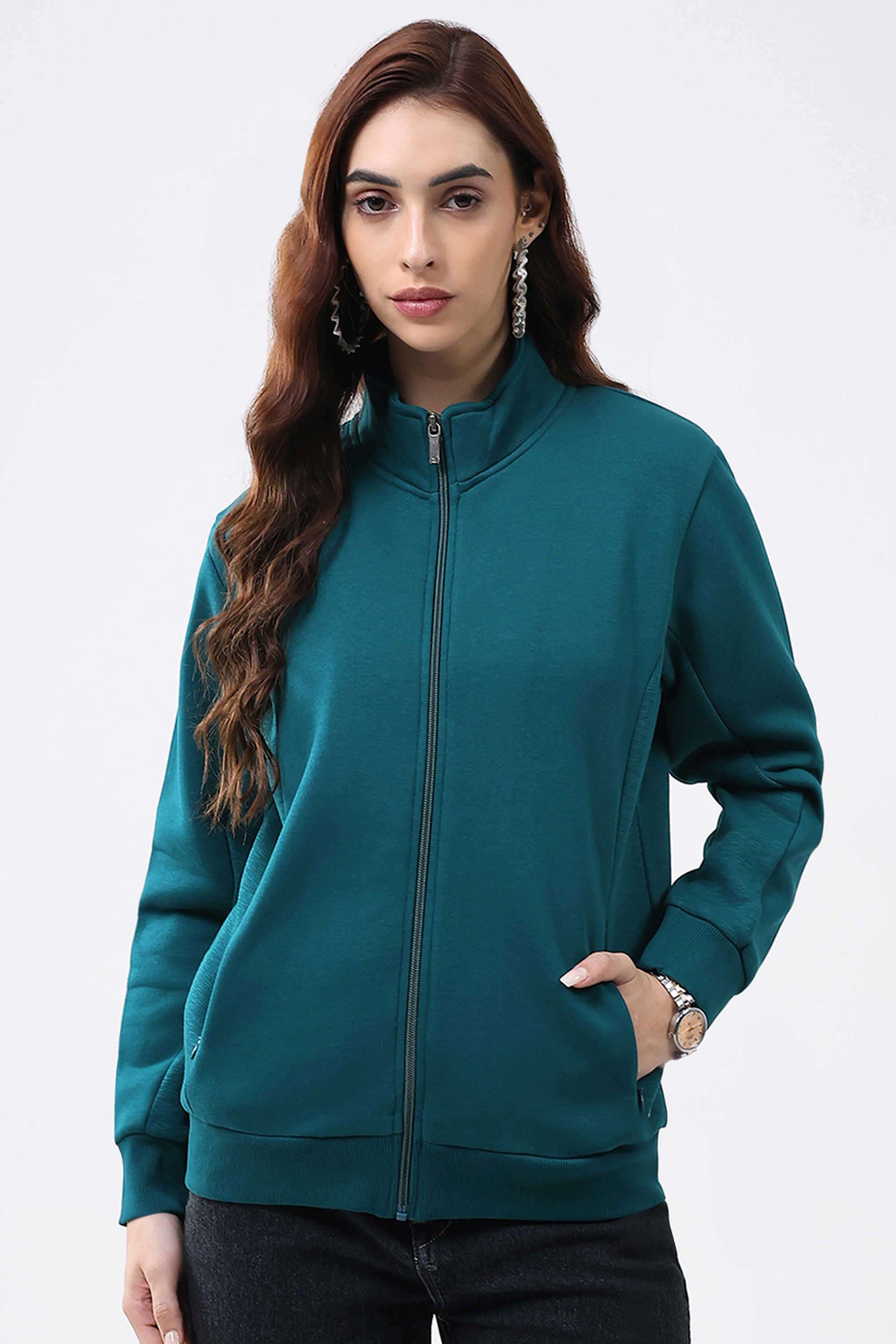 Solid-Blended-Fabric-Women-s-Winter-Wear-Sweatshirt