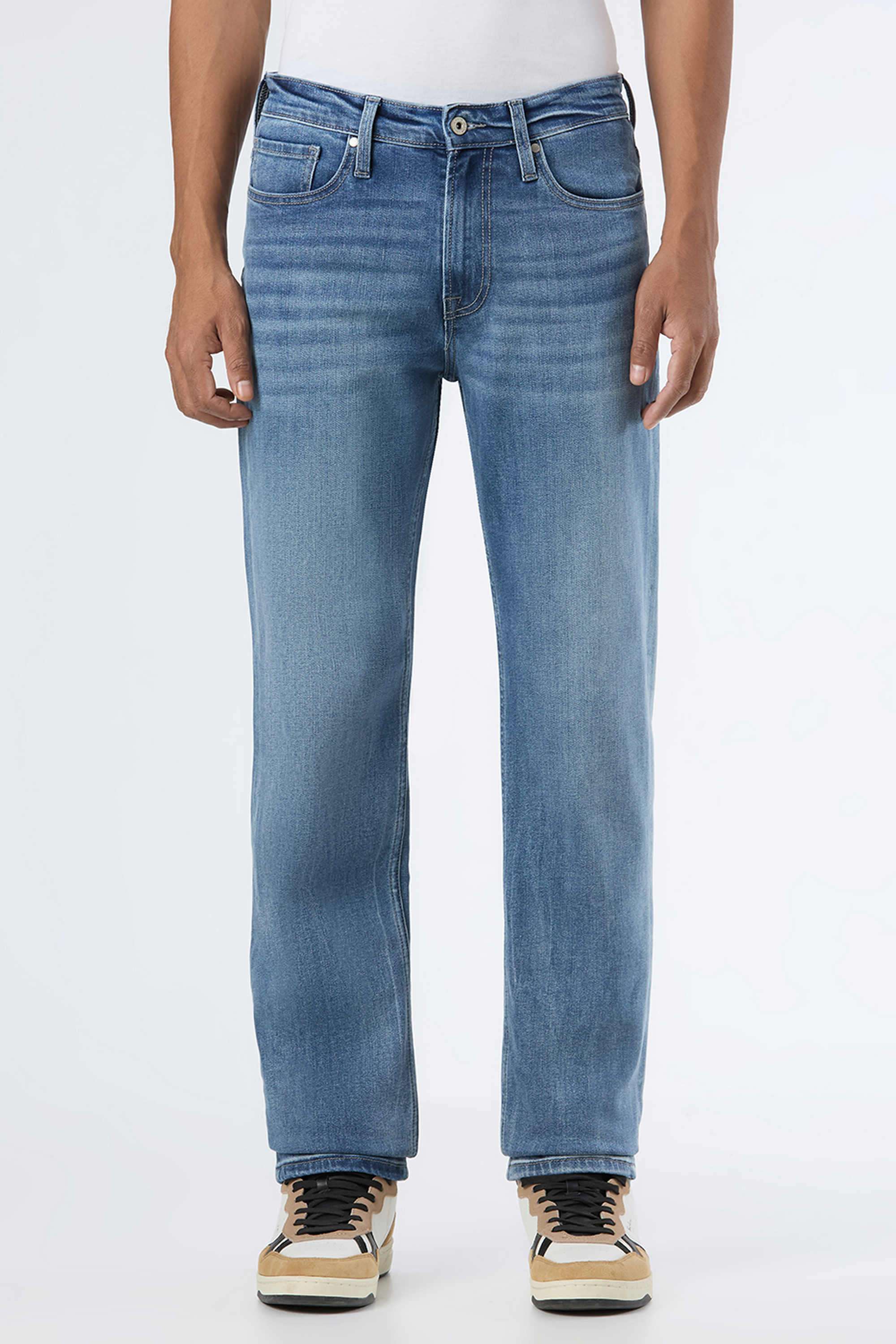 Solid-Cotton-Blend-Straight-Fit-Men-s-Jeans