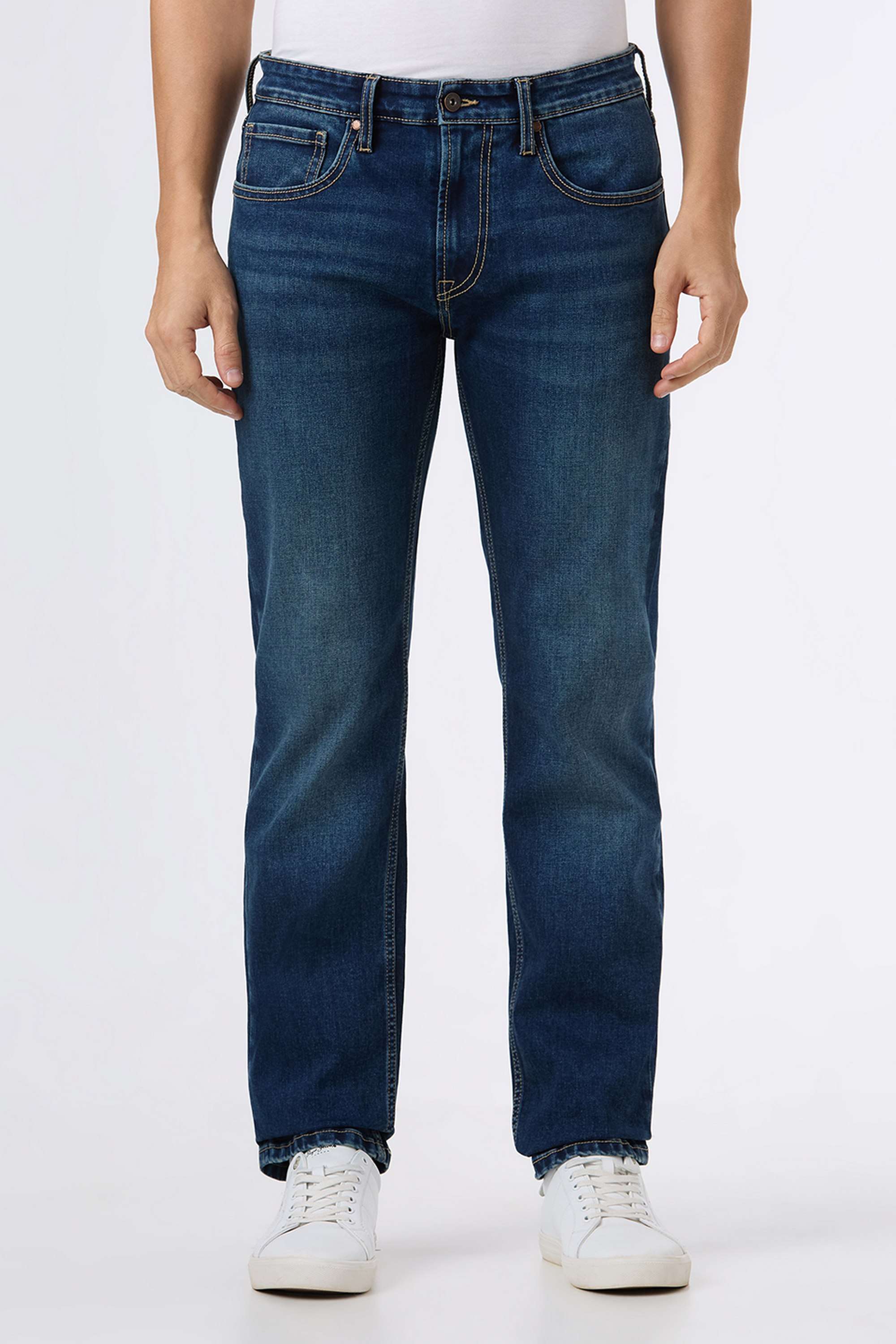 Solid-Cotton-Blend-Regular-Fit-Men-s-Jeans