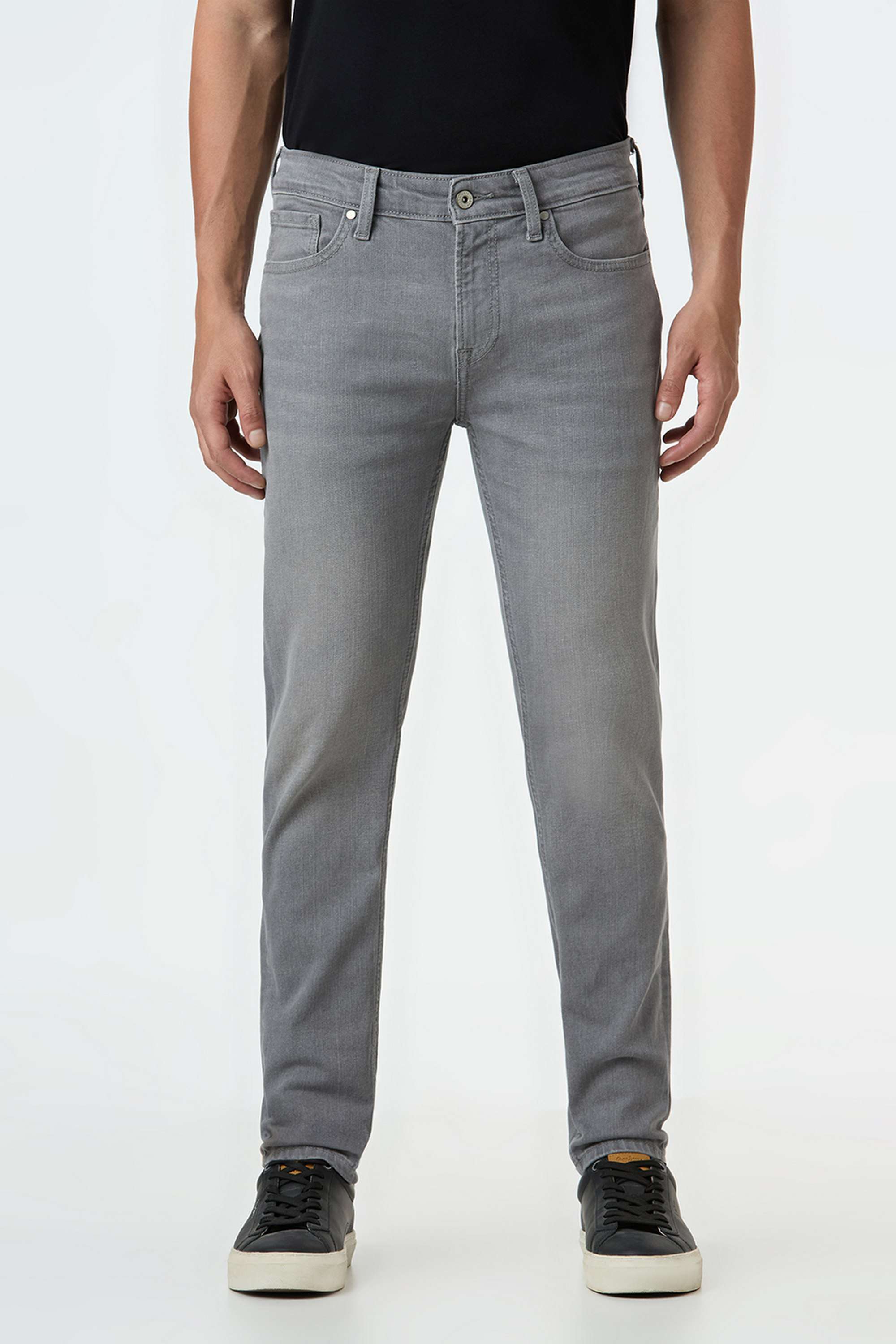 Solid-Cotton-Blend-Skinny-Fit-Men-s-Jeans