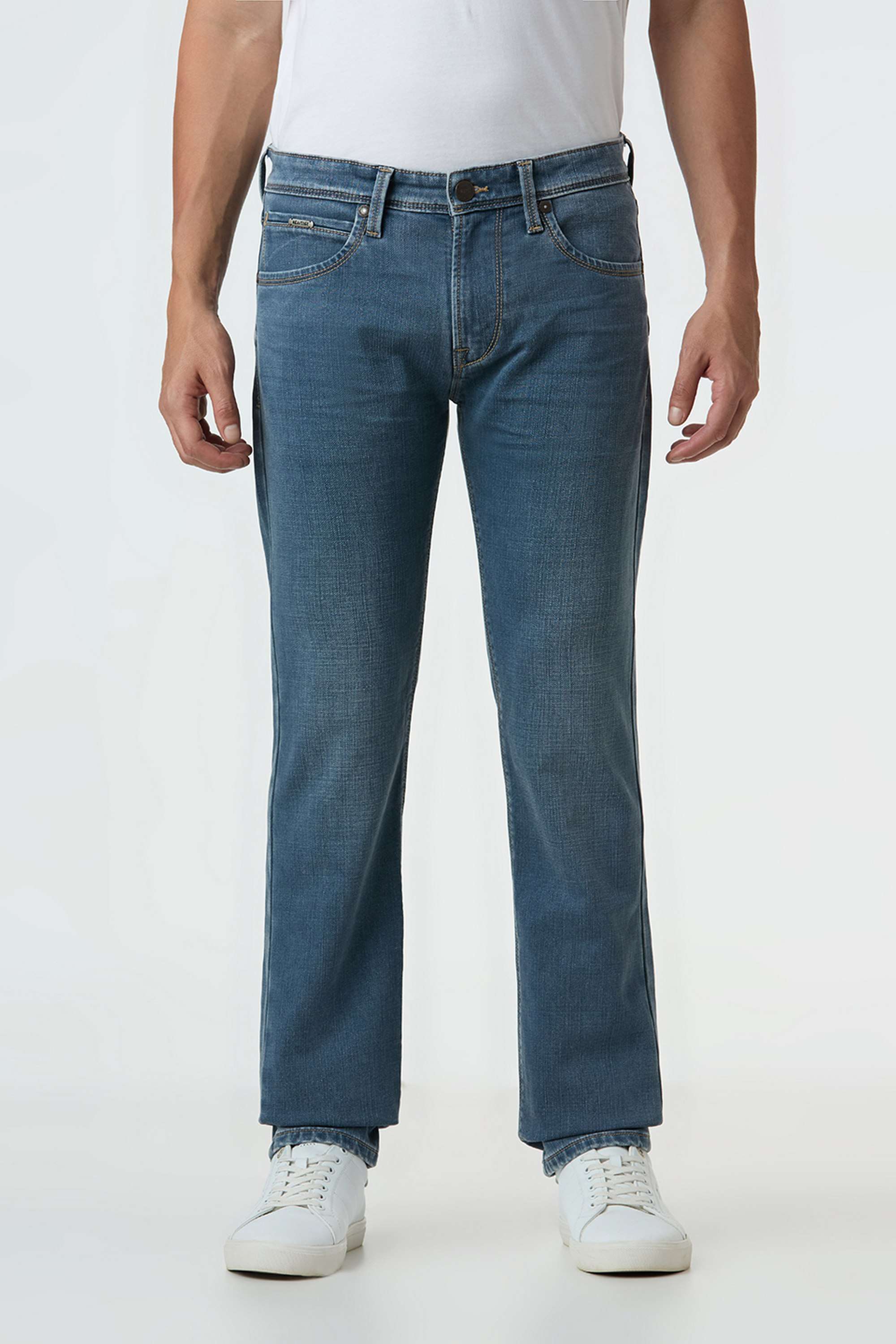 Solid-Polyester-Slim-Fit-Men-s-Jeans