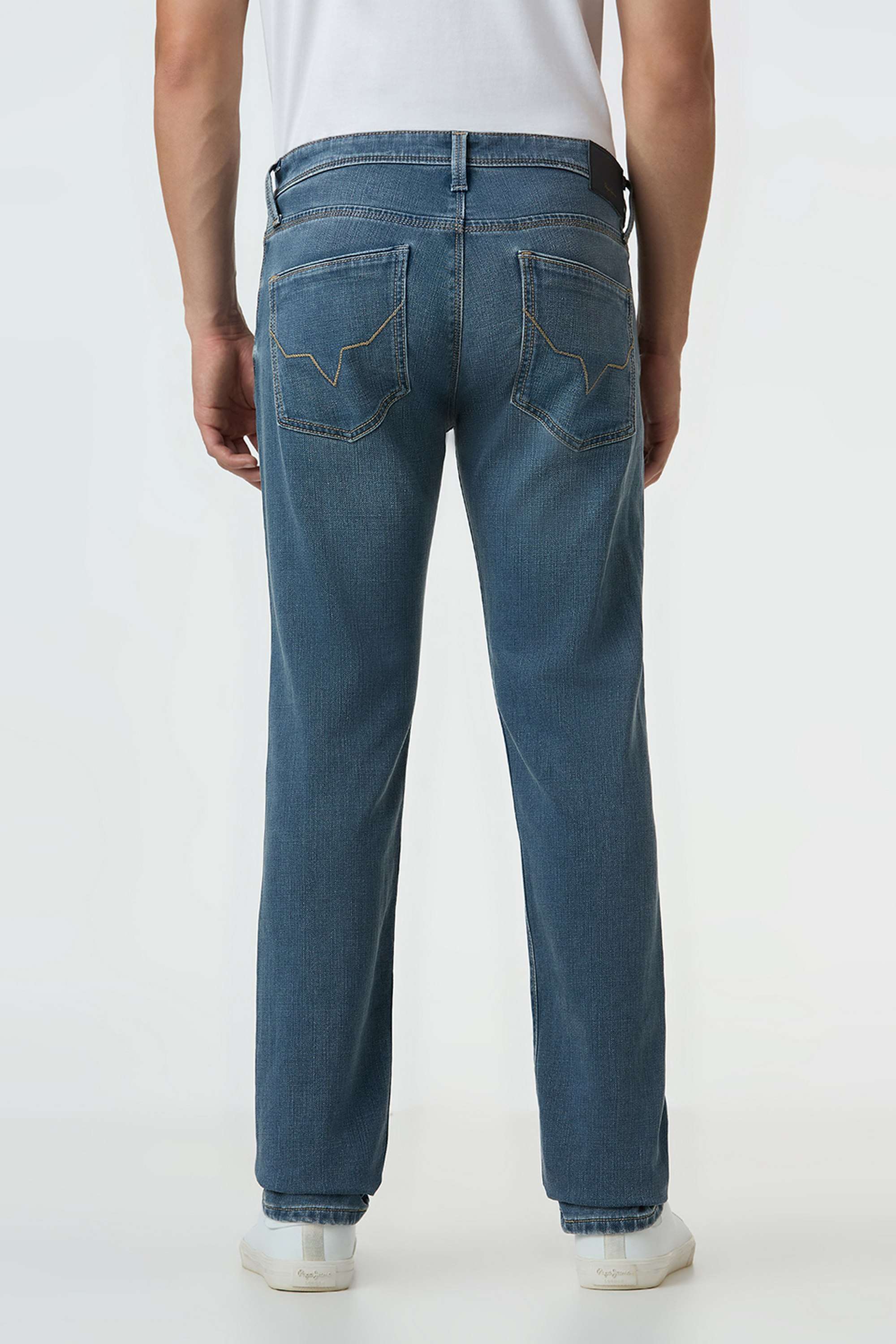 Solid-Polyester-Slim-Fit-Men-s-Jeans