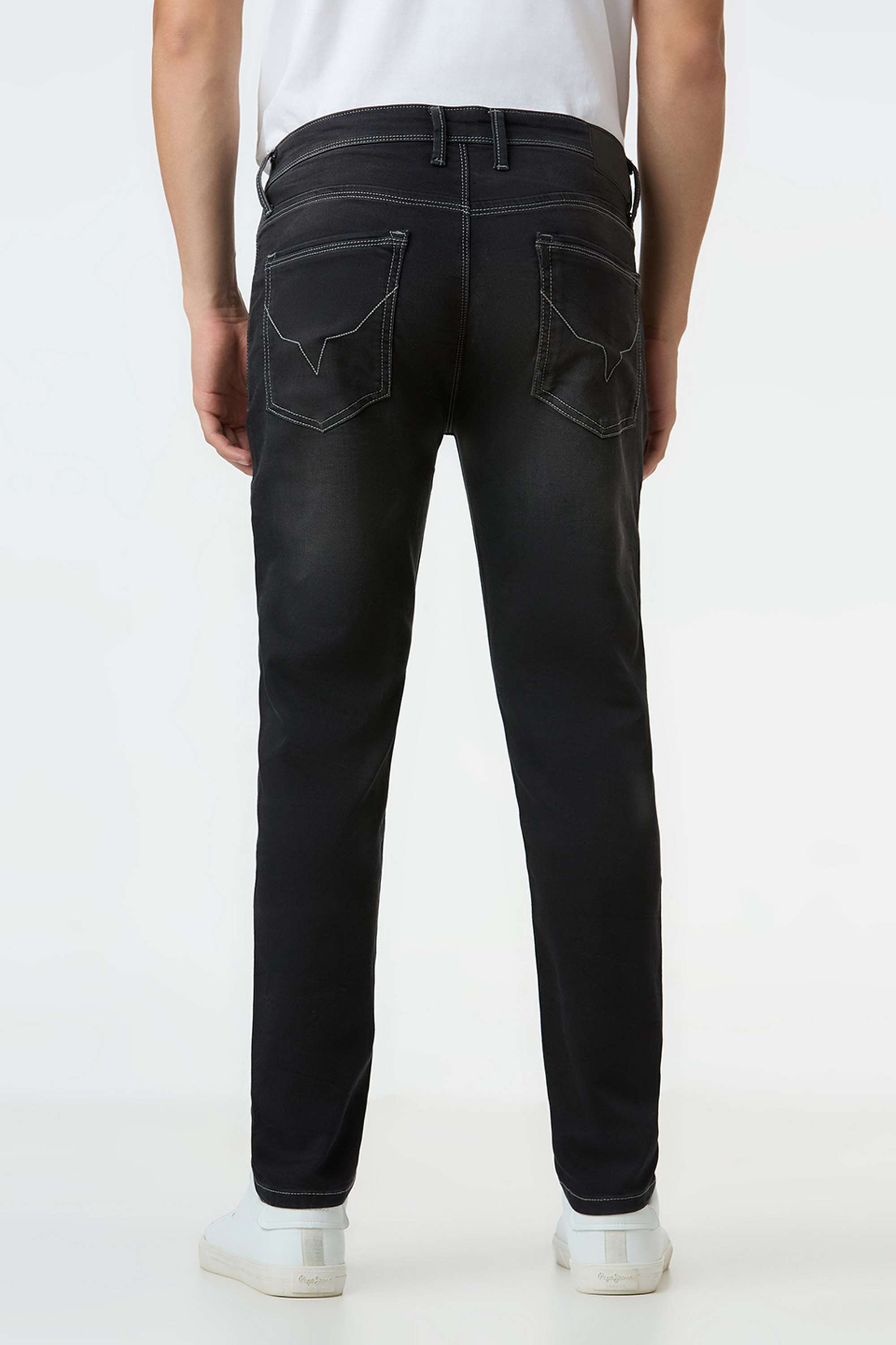 Solid-Cotton-Blend-Skinny-Fit-Men-s-Jeans