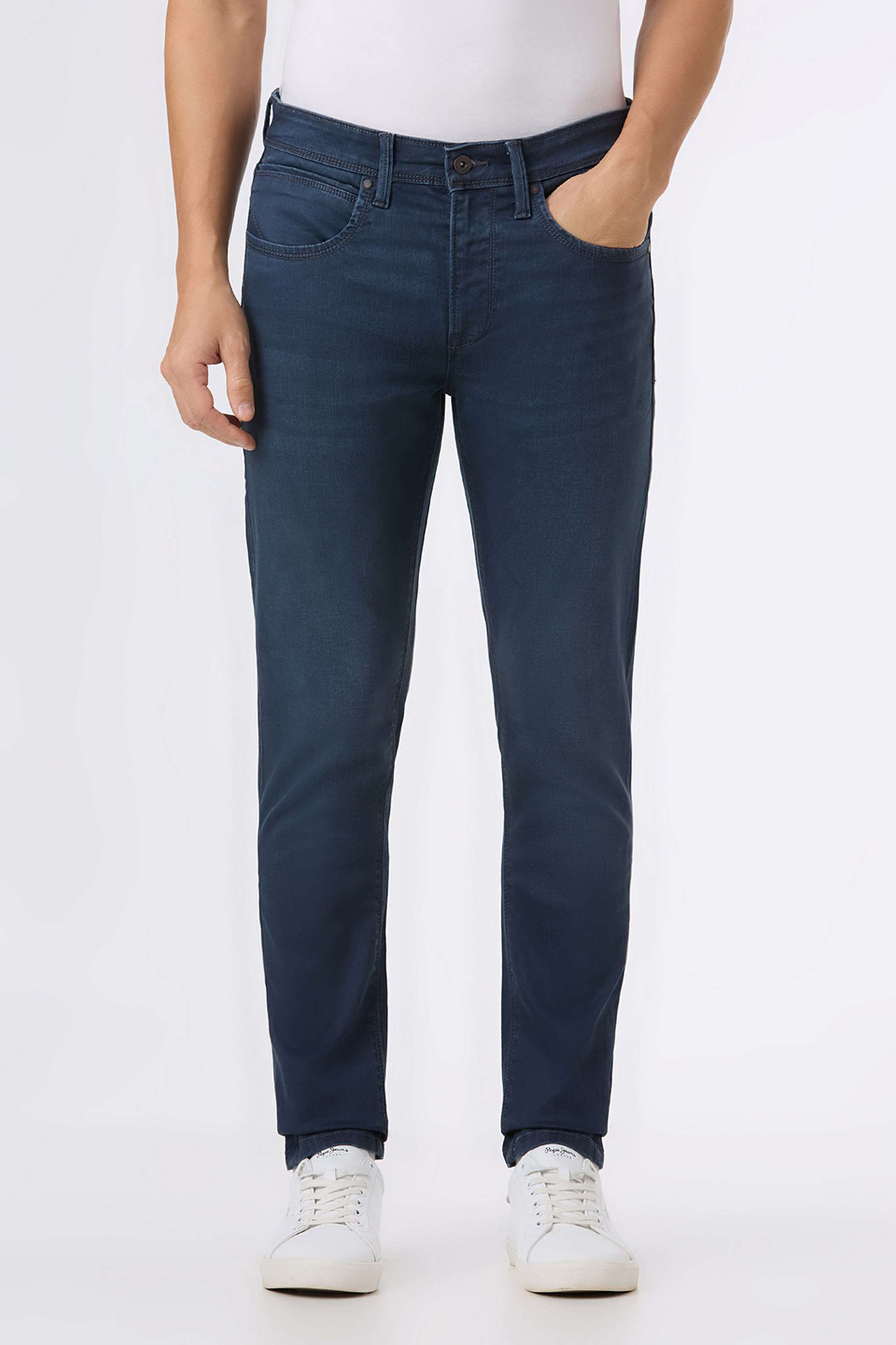 Solid-Cotton-Blend-Regular-Fit-Men-s-Jeans