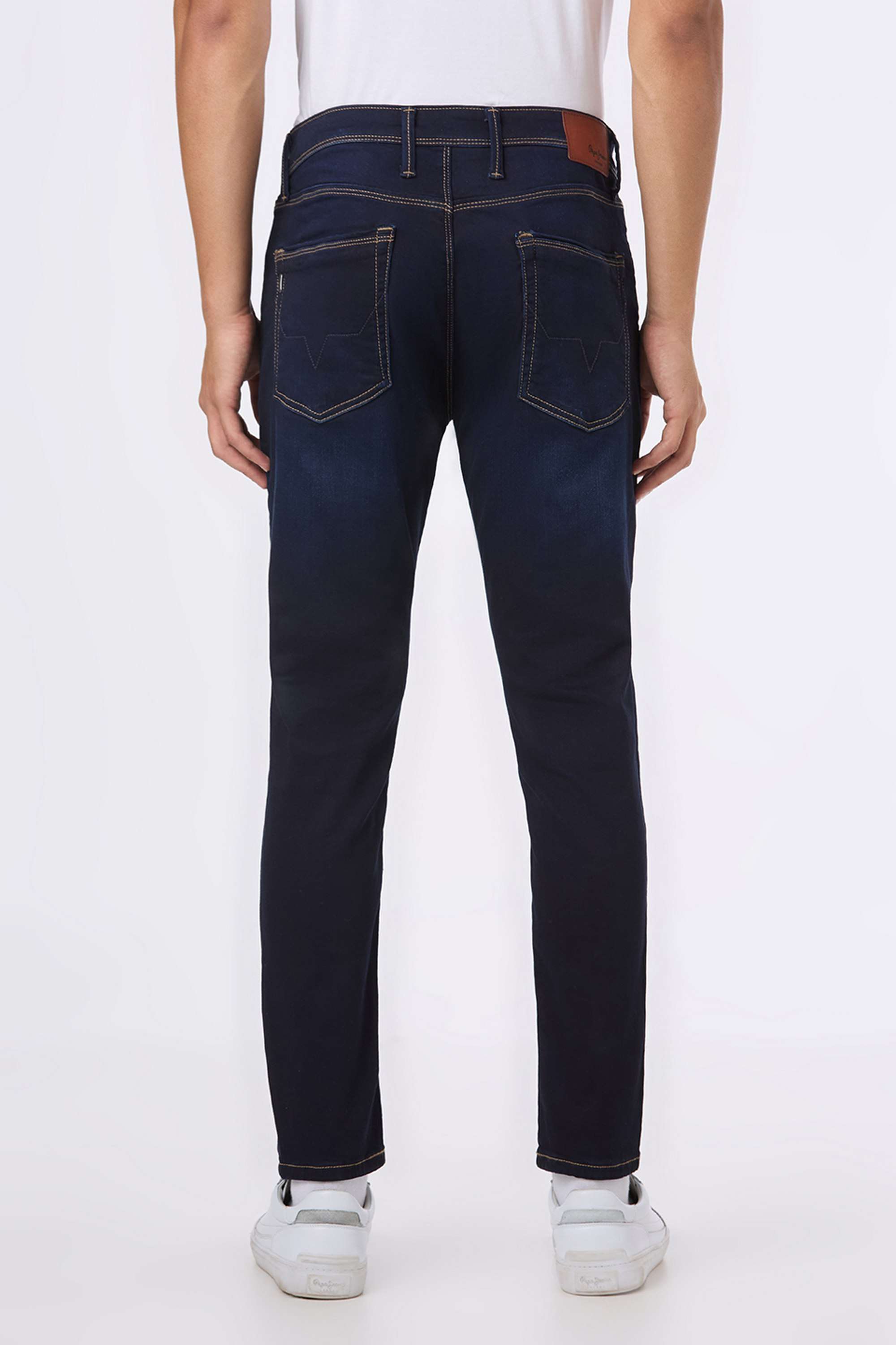 Solid-Cotton-Blend-Skinny-Fit-Men-s-Jeans