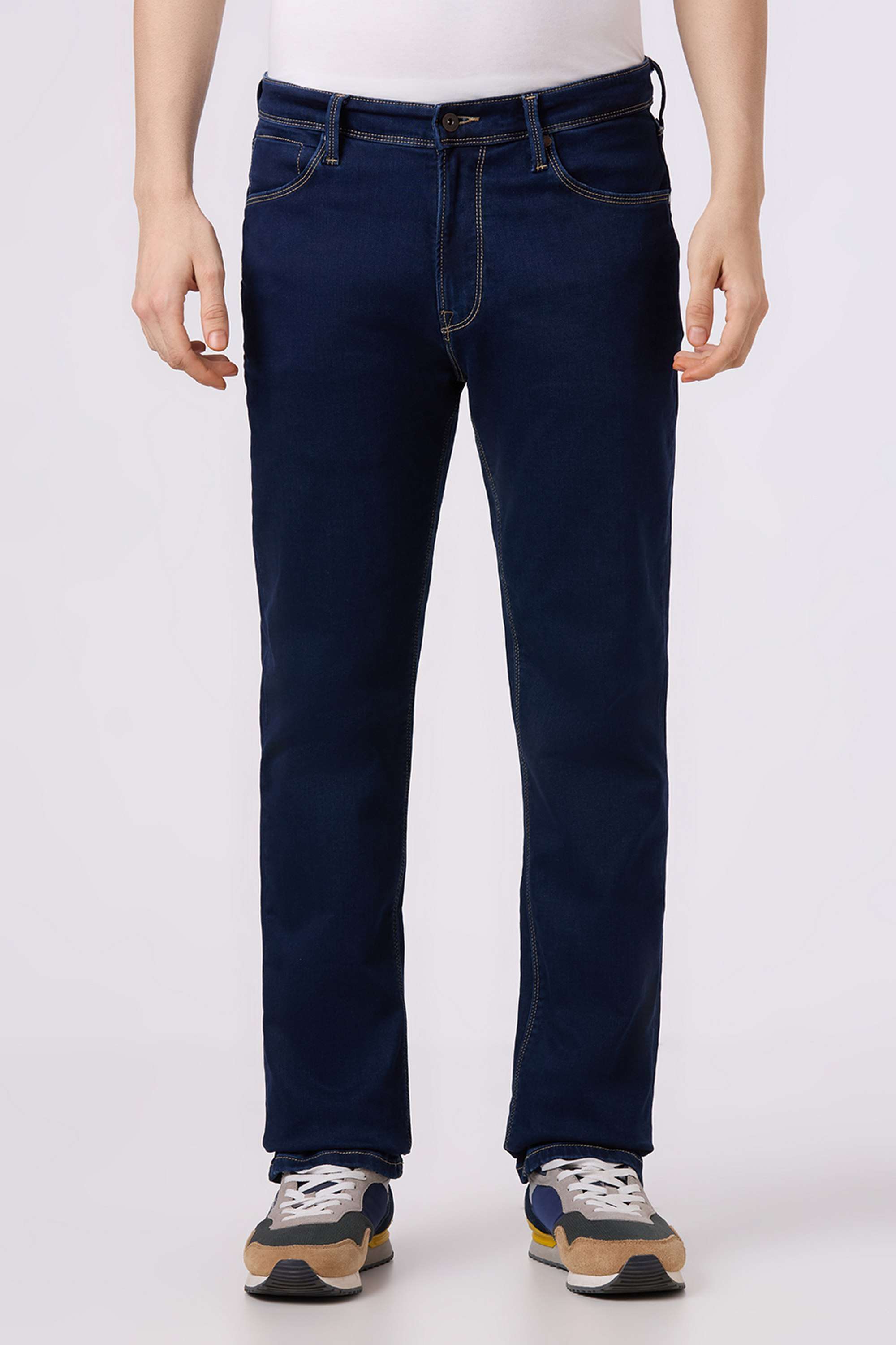 Solid-Cotton-Blend-Regular-Fit-Men-s-Jeans