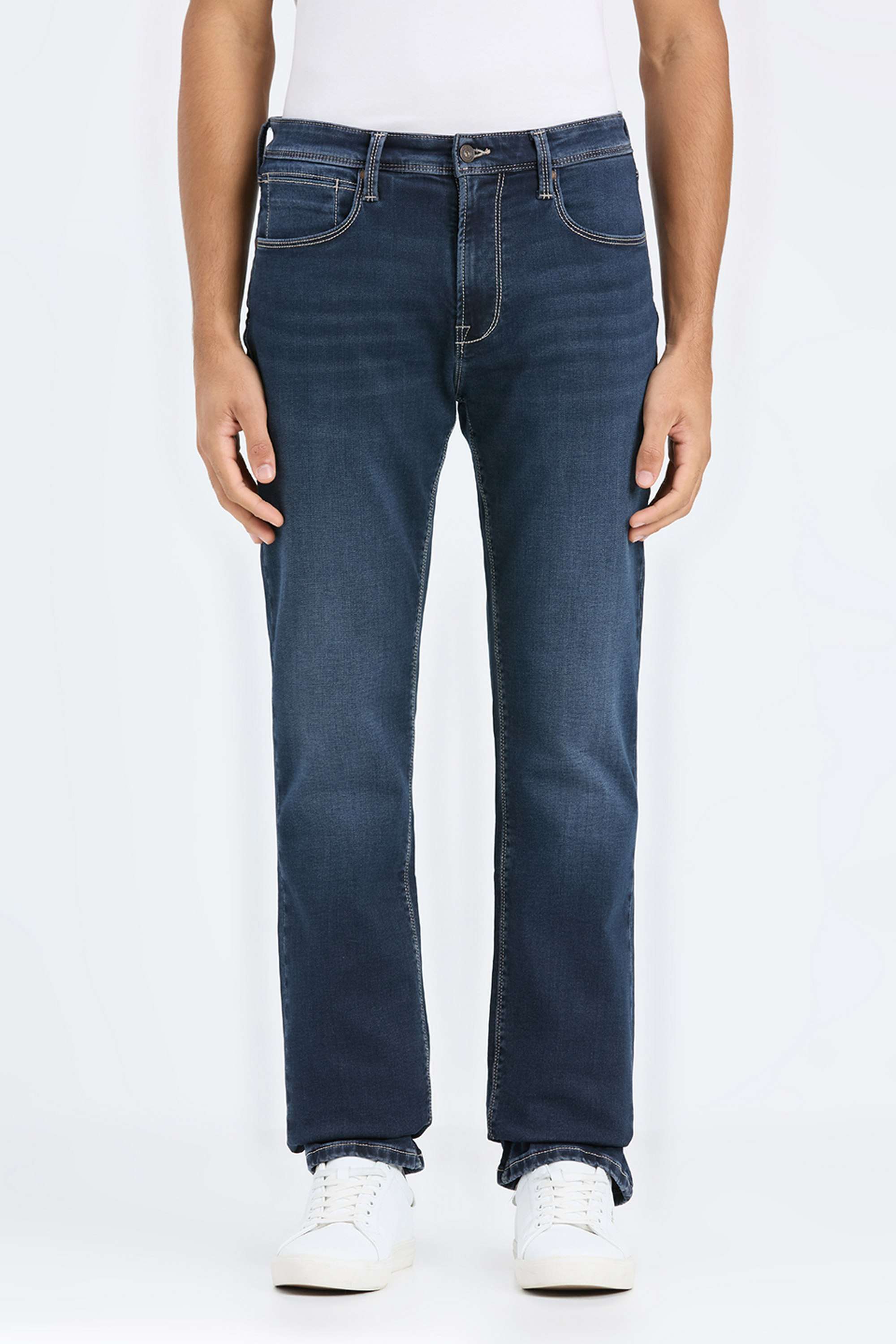 Solid-Cotton-Blend-Regular-Fit-Men-s-Jeans