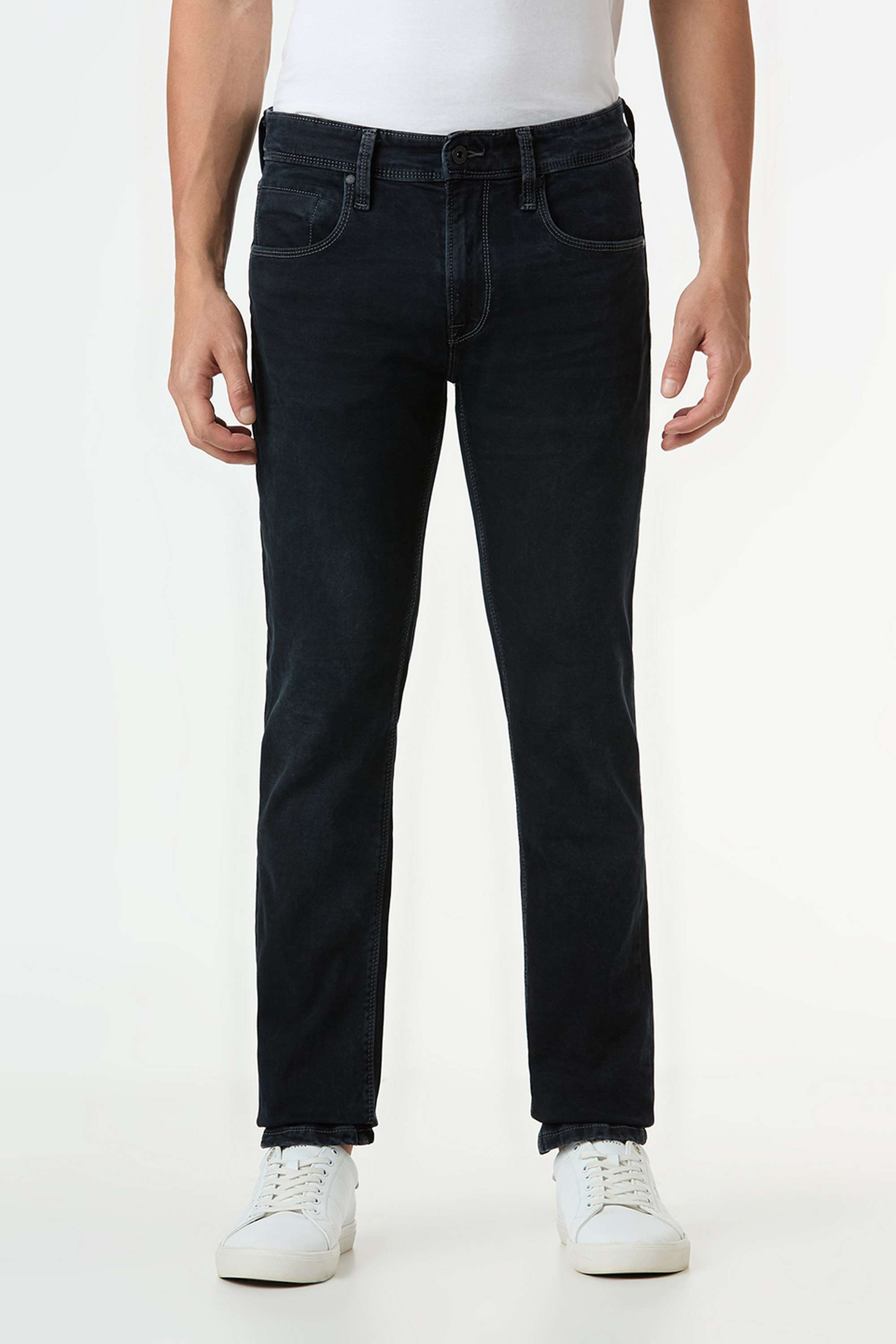 Solid-Cotton-Blend-Slim-Fit-Men-s-Jeans