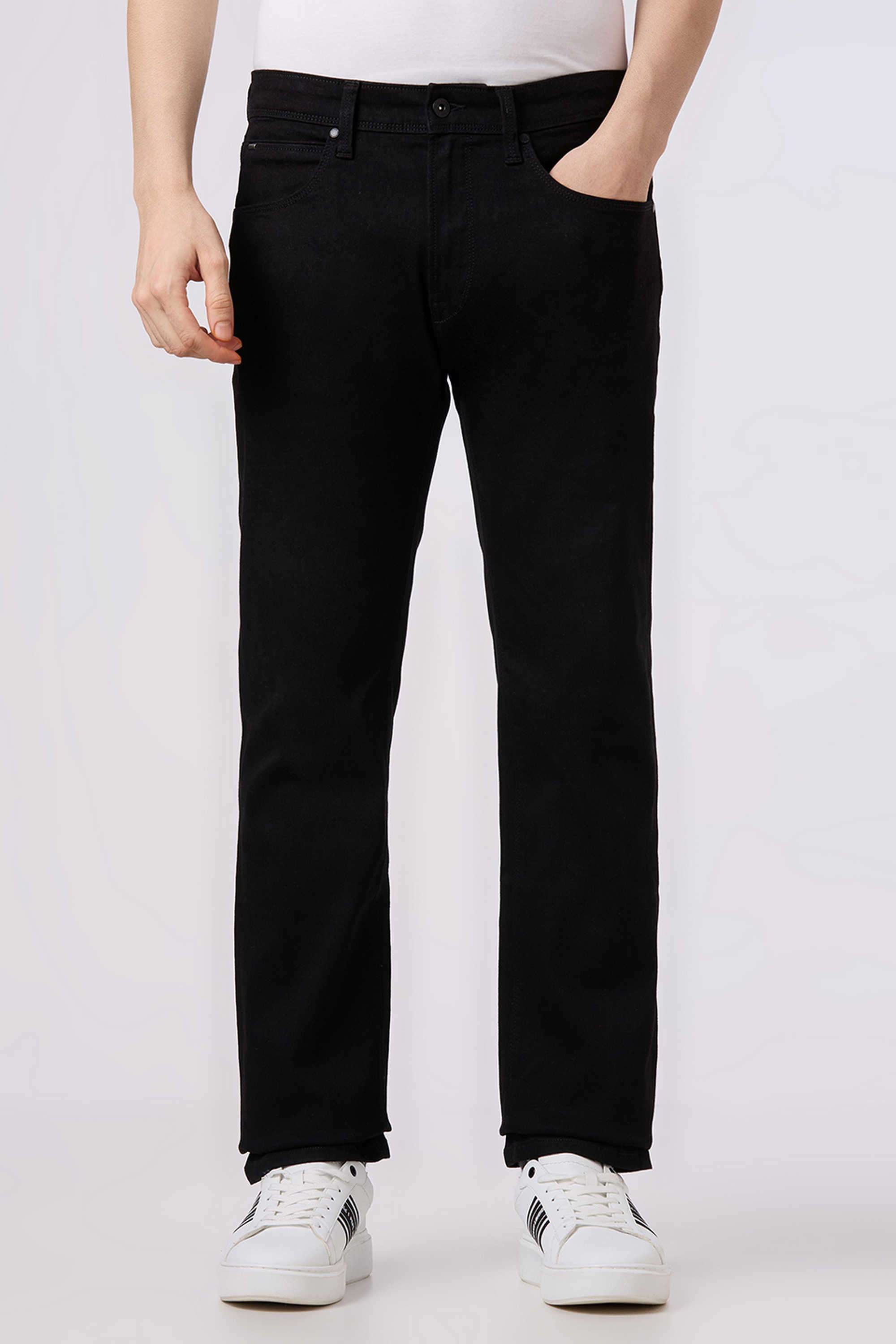 Solid-Cotton-Blend-Regular-Fit-Men-s-Jeans