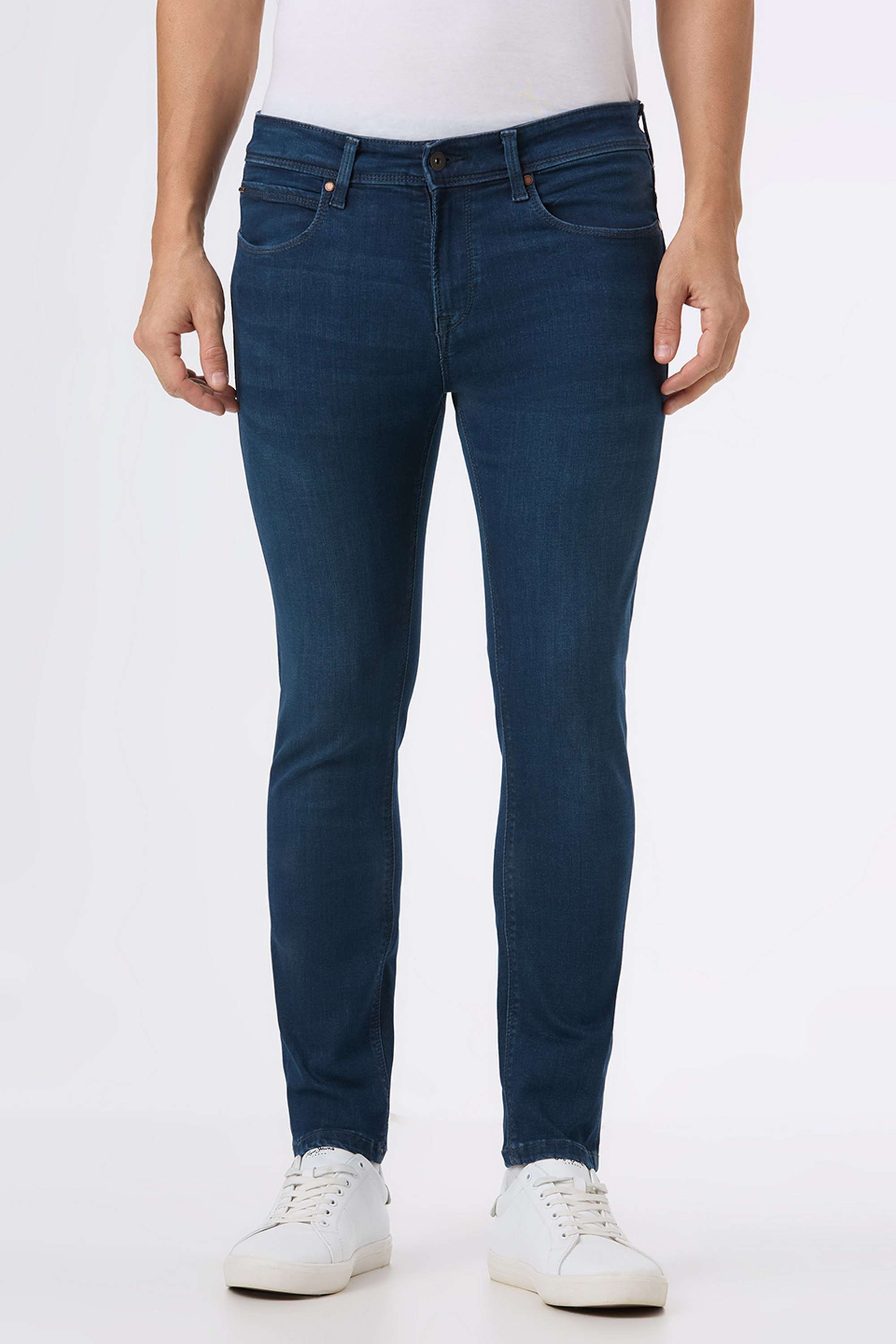 Solid-Cotton-Blend-Skinny-Fit-Men-s-Jeans