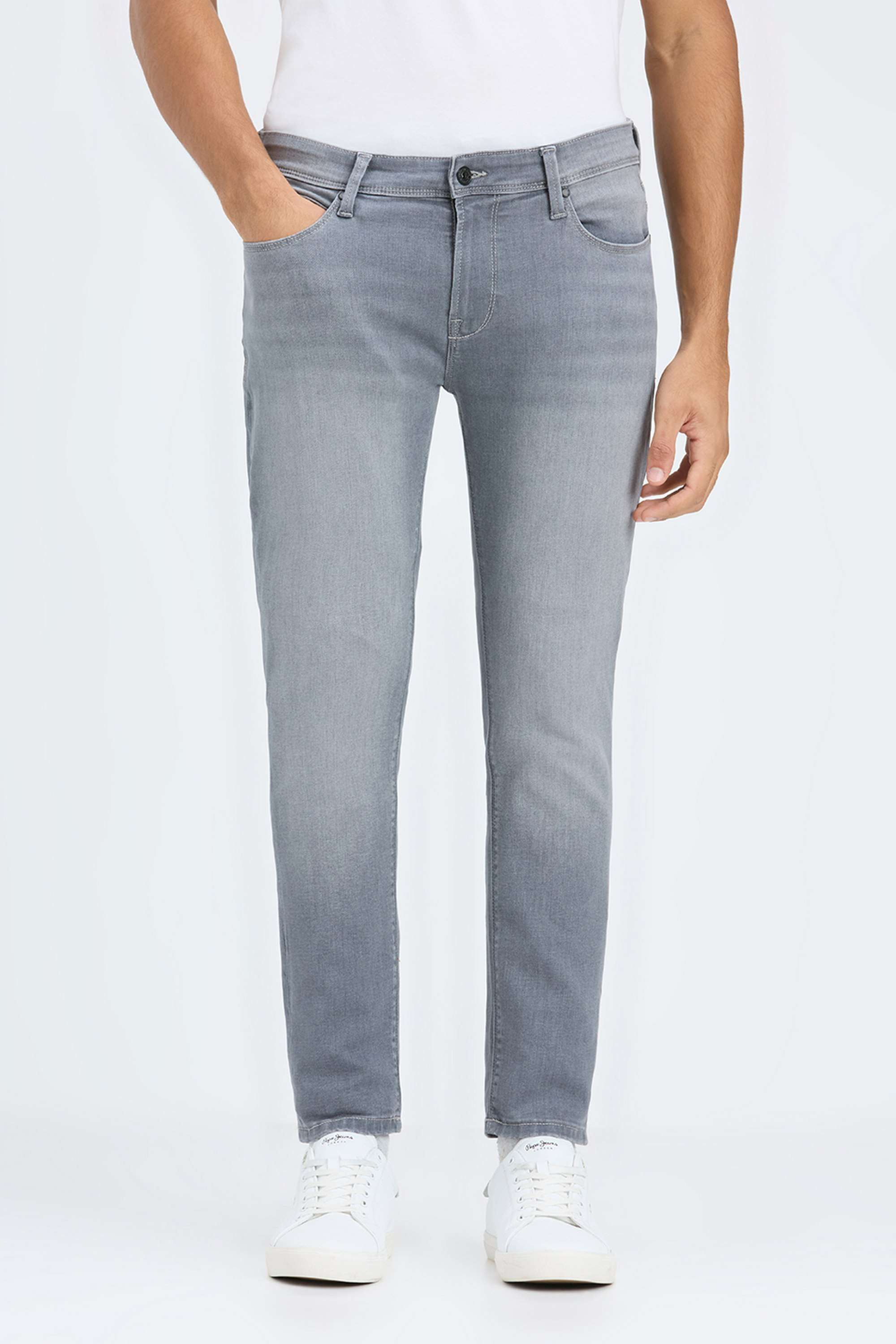 Solid-Cotton-Blend-Skinny-Fit-Men-s-Jeans