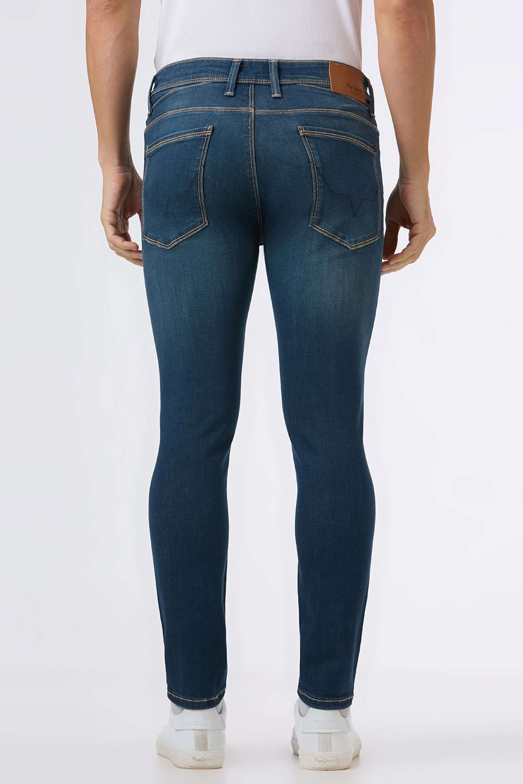 Solid-Cotton-Blend-Skinny-Fit-Men-s-Jeans