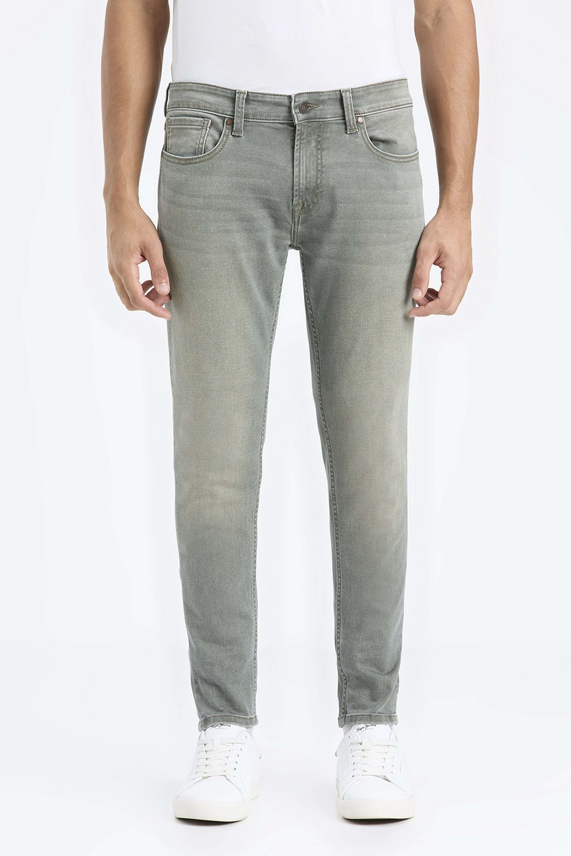 Solid-Cotton-Blend-Skinny-Fit-Men-s-Jeans