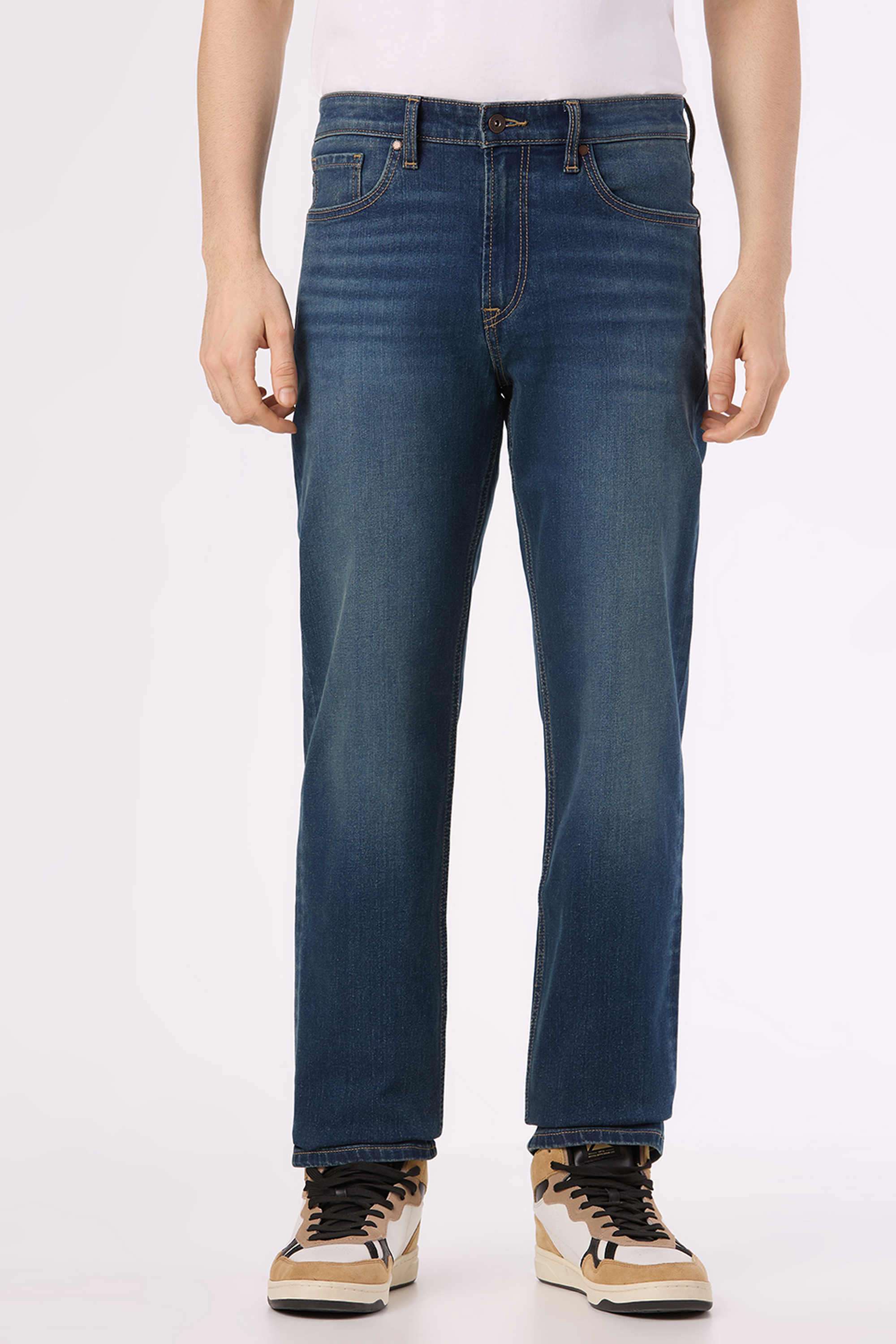 Solid-Cotton-Blend-Regular-Fit-Men-s-Jeans