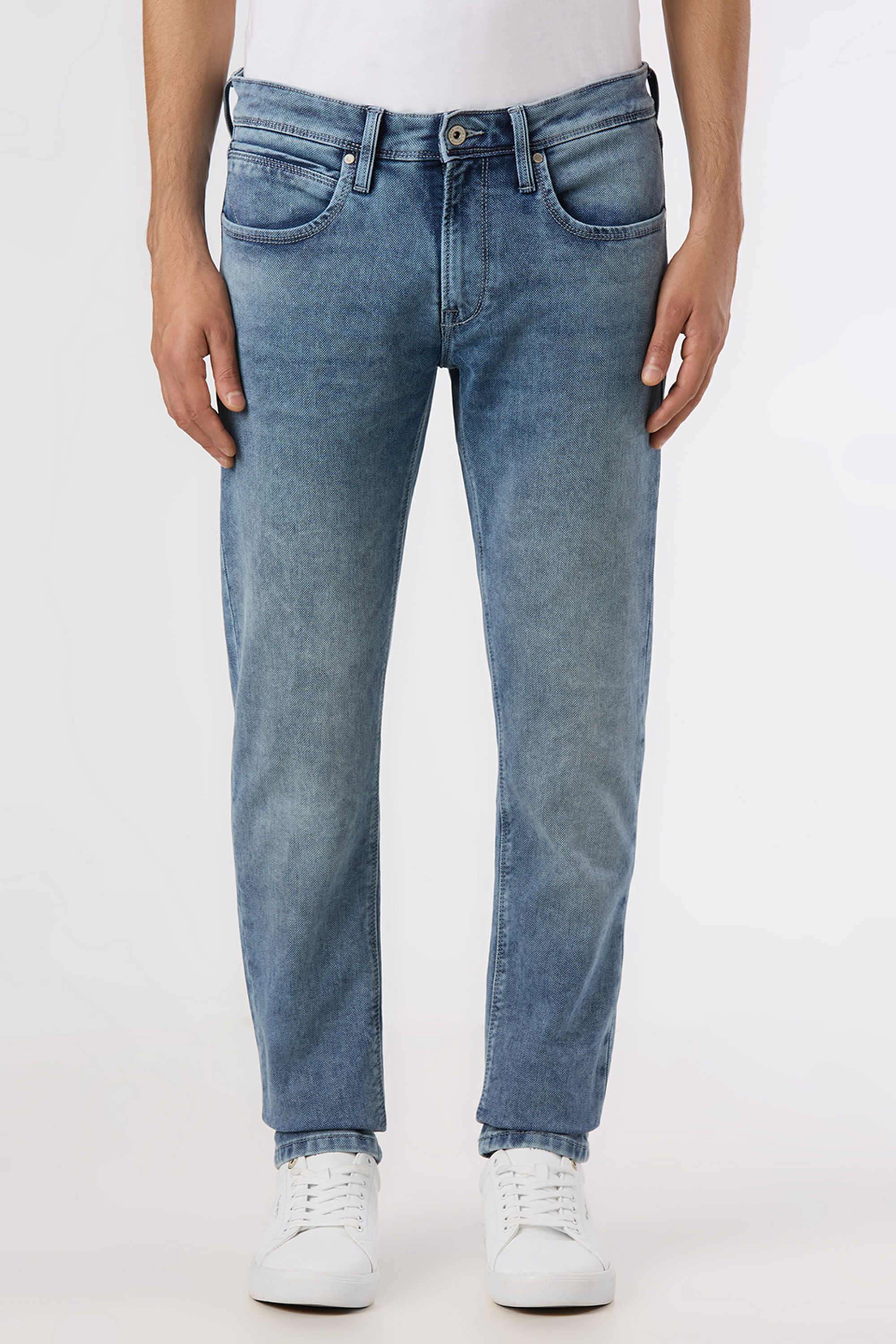Light-Wash-Poly-Cotton-Slim-Fit-Men-Jeans