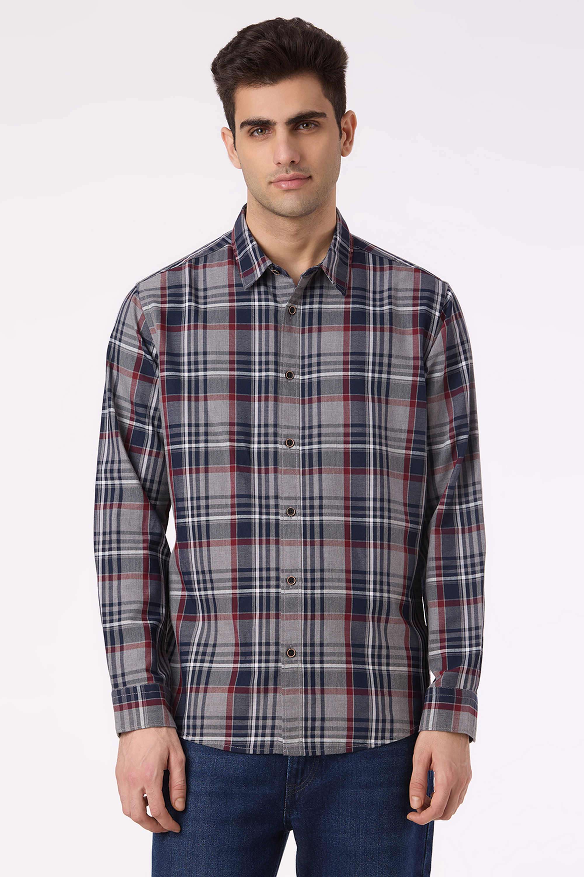 Checks-Cotton-Regular-Fit-Men-Casual-Shirt