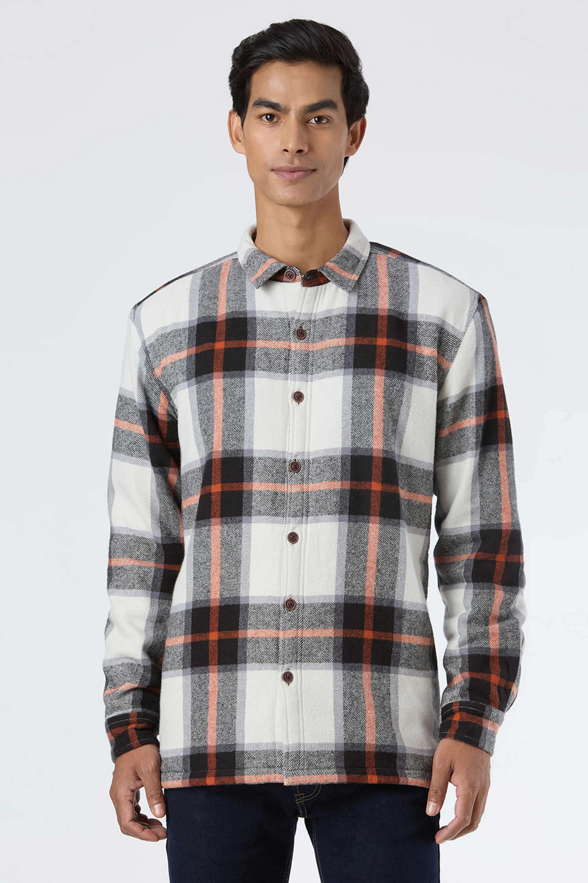 Checks-Poly-Cotton-Relaxed-Fit-Men-Casual-Shirt