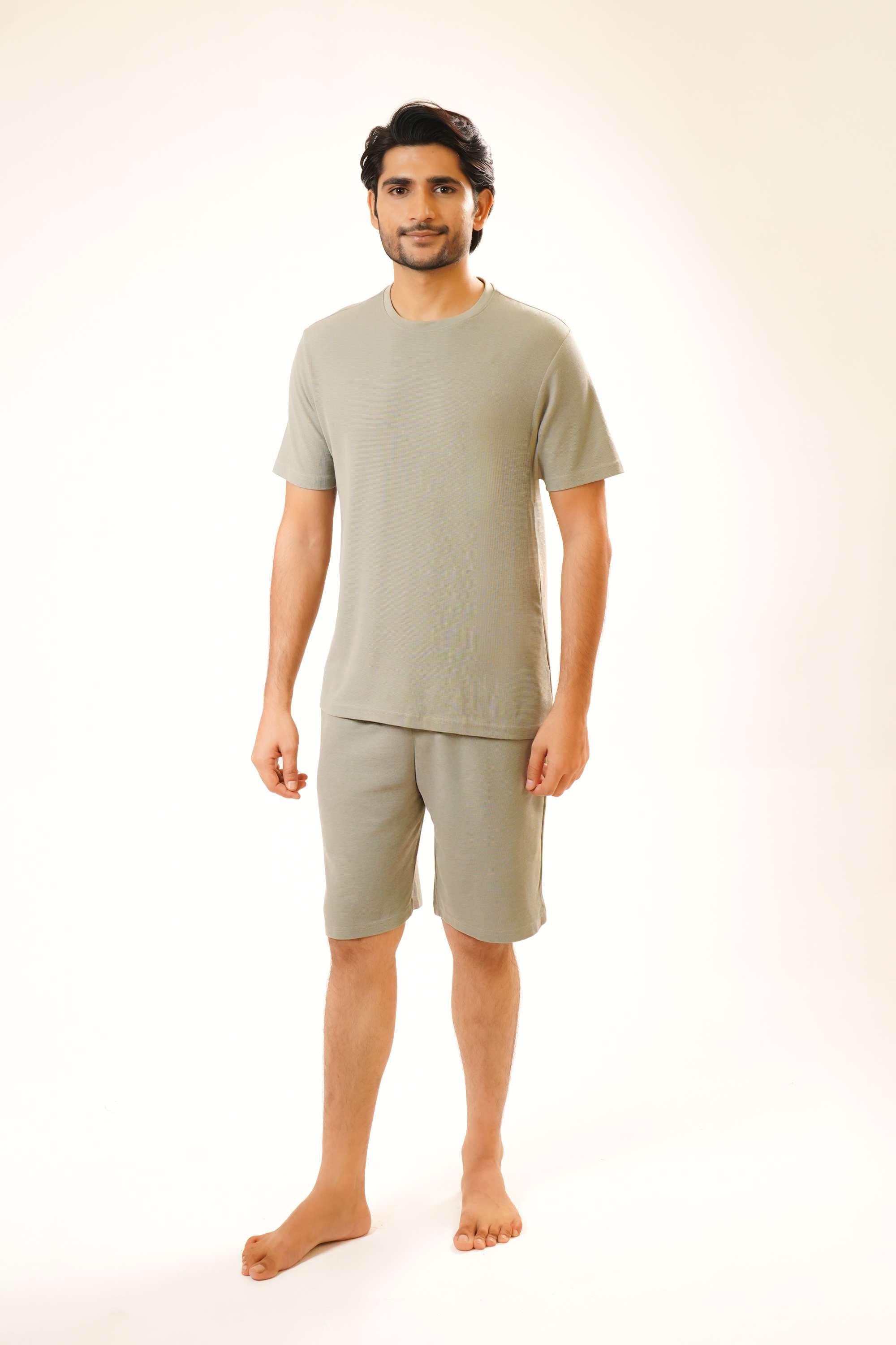 Textured-Poly-Cotton-Regular-Fit-Men-Co-Ord-Set