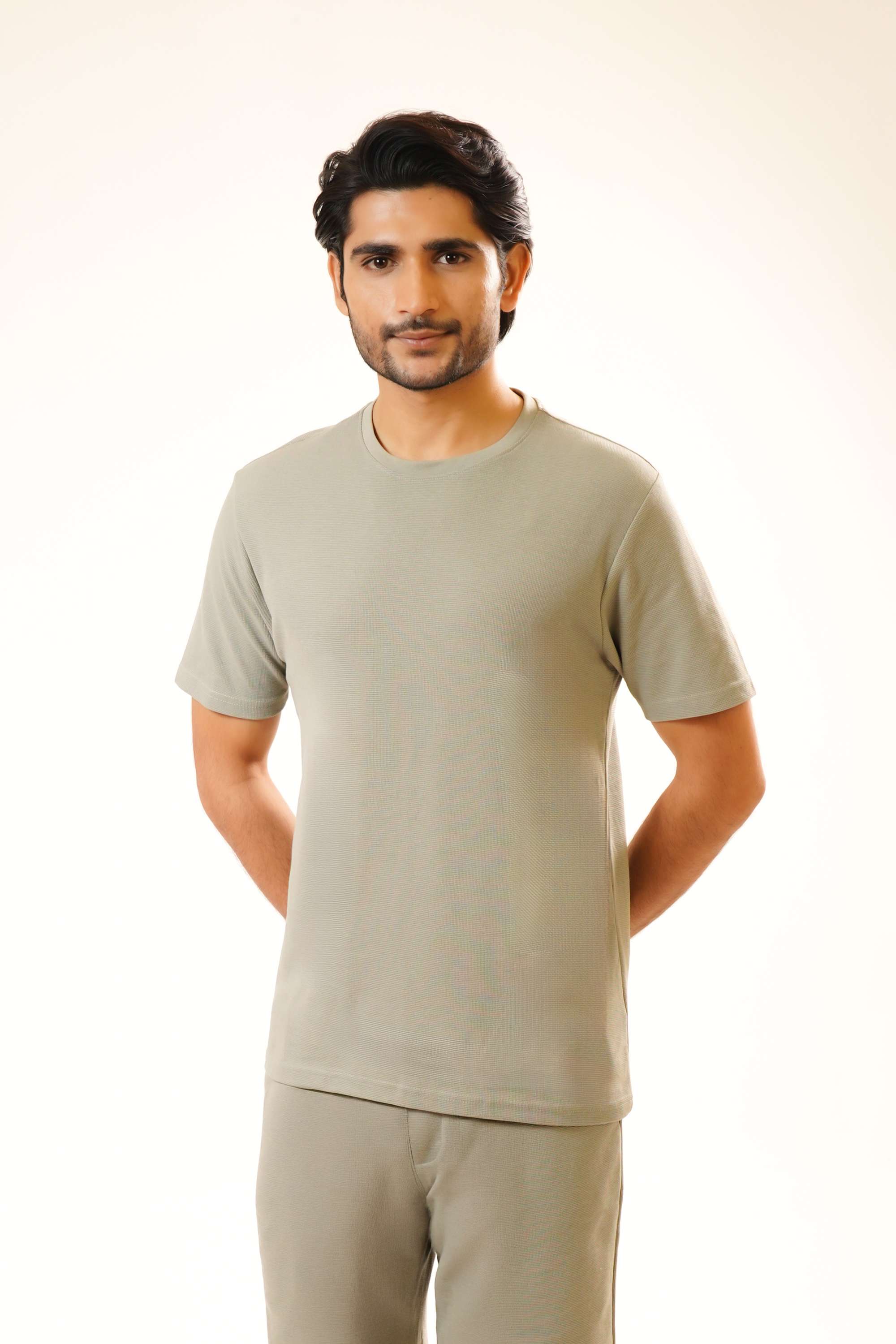 Textured-Poly-Cotton-Regular-Fit-Men-Co-Ord-Set