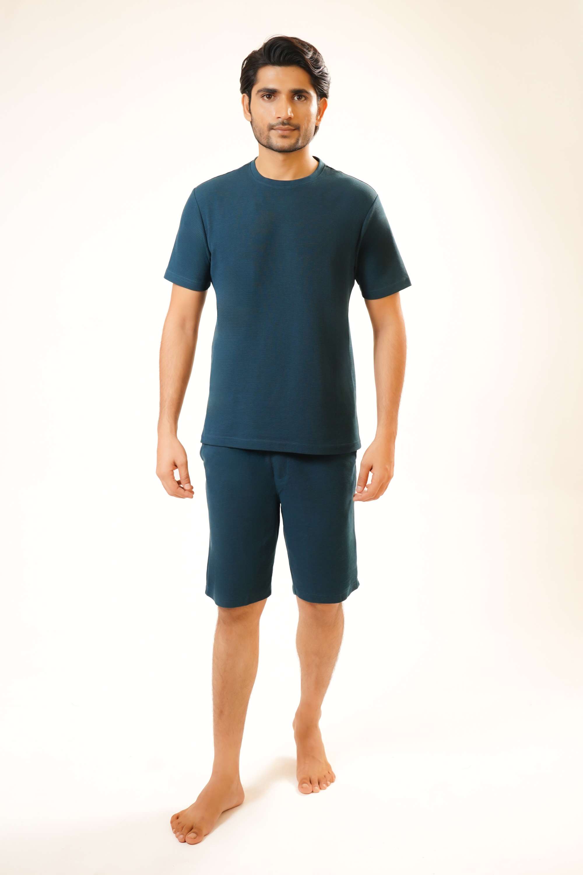 Solid-Poly-Cotton-Regular-Fit-Men-Co-Ord-Set