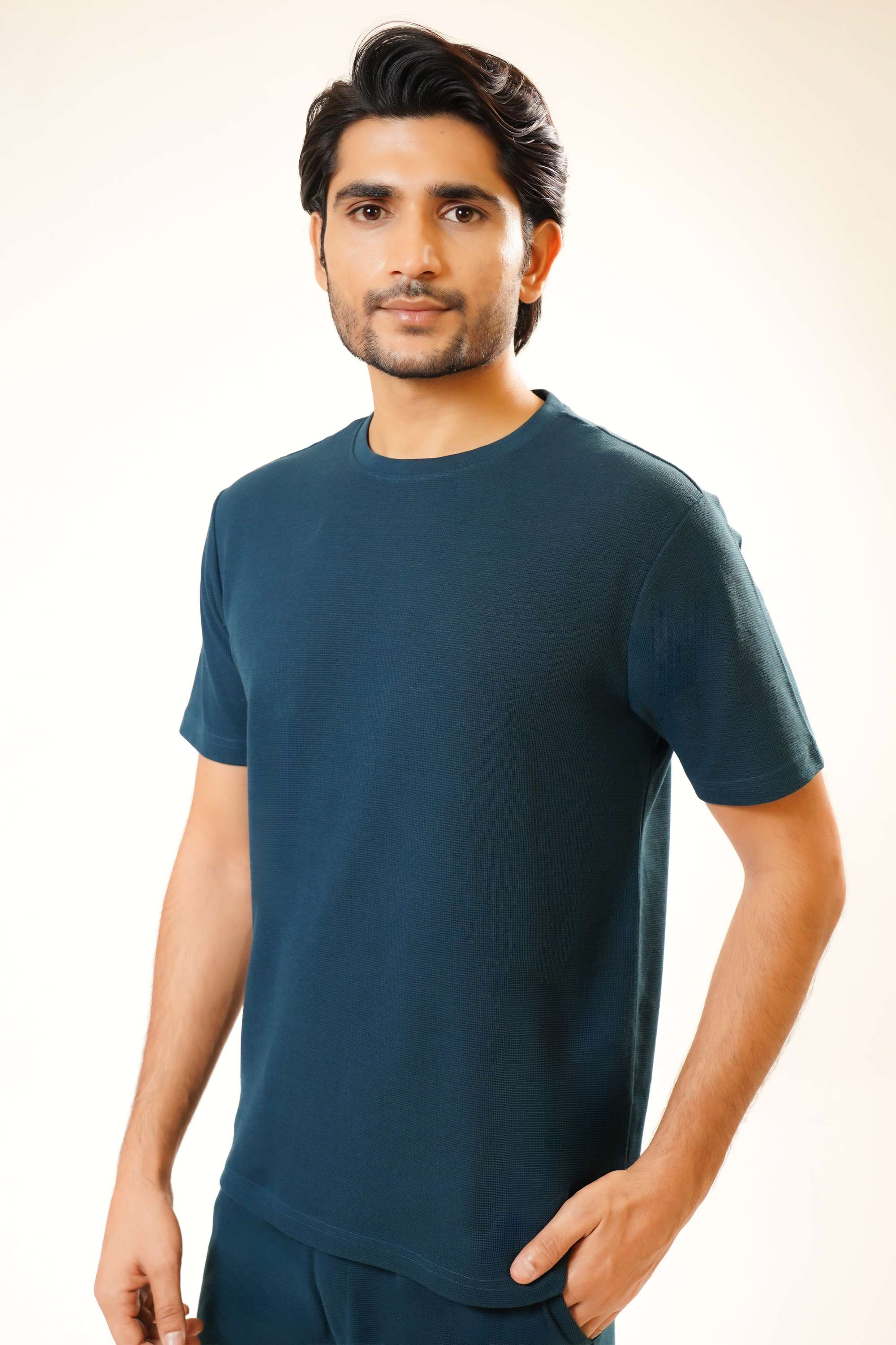 Solid-Poly-Cotton-Regular-Fit-Men-Co-Ord-Set