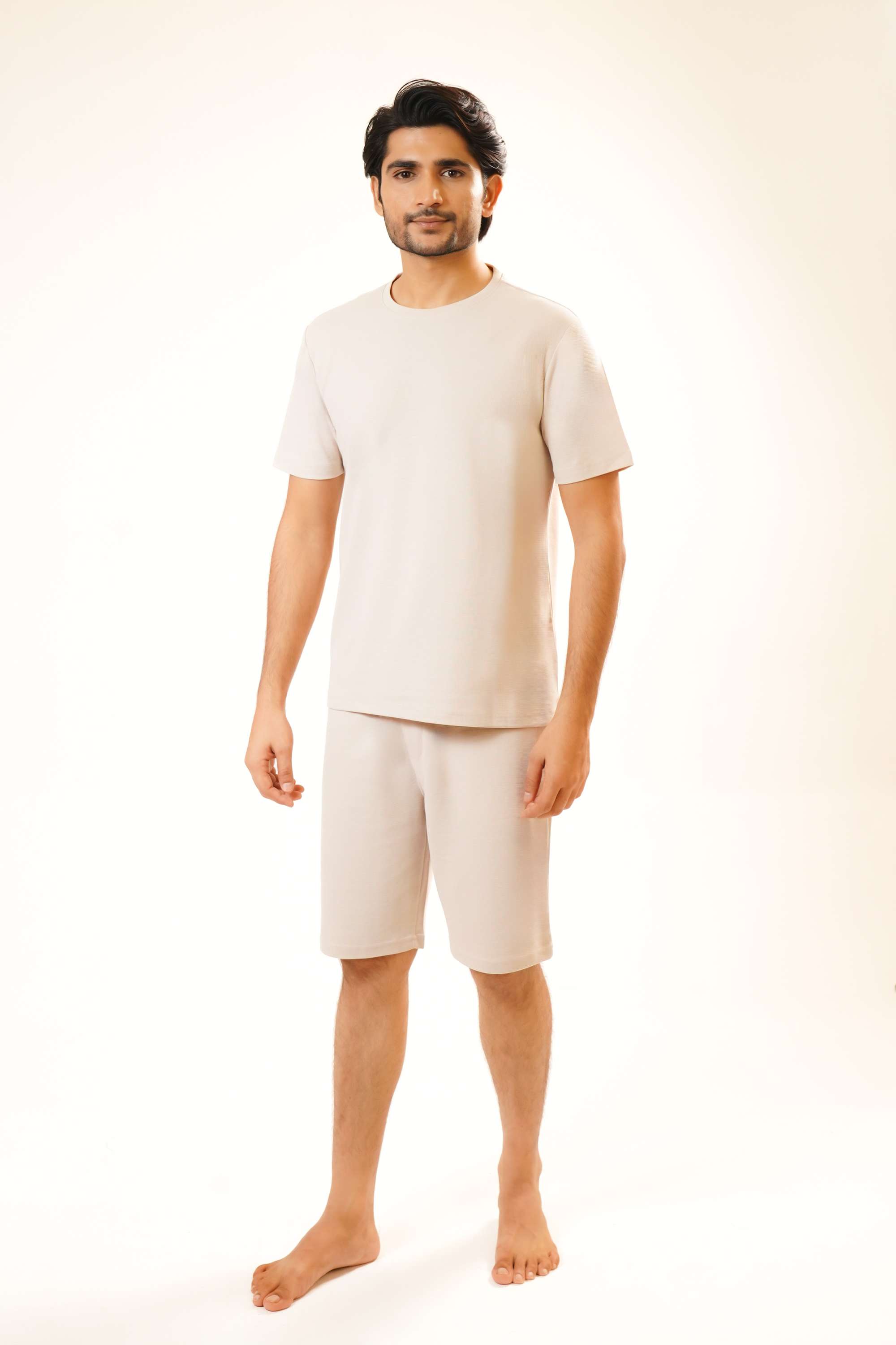 Dobby-Poly-Cotton-Regular-Fit-Men-Co-Ord-Set