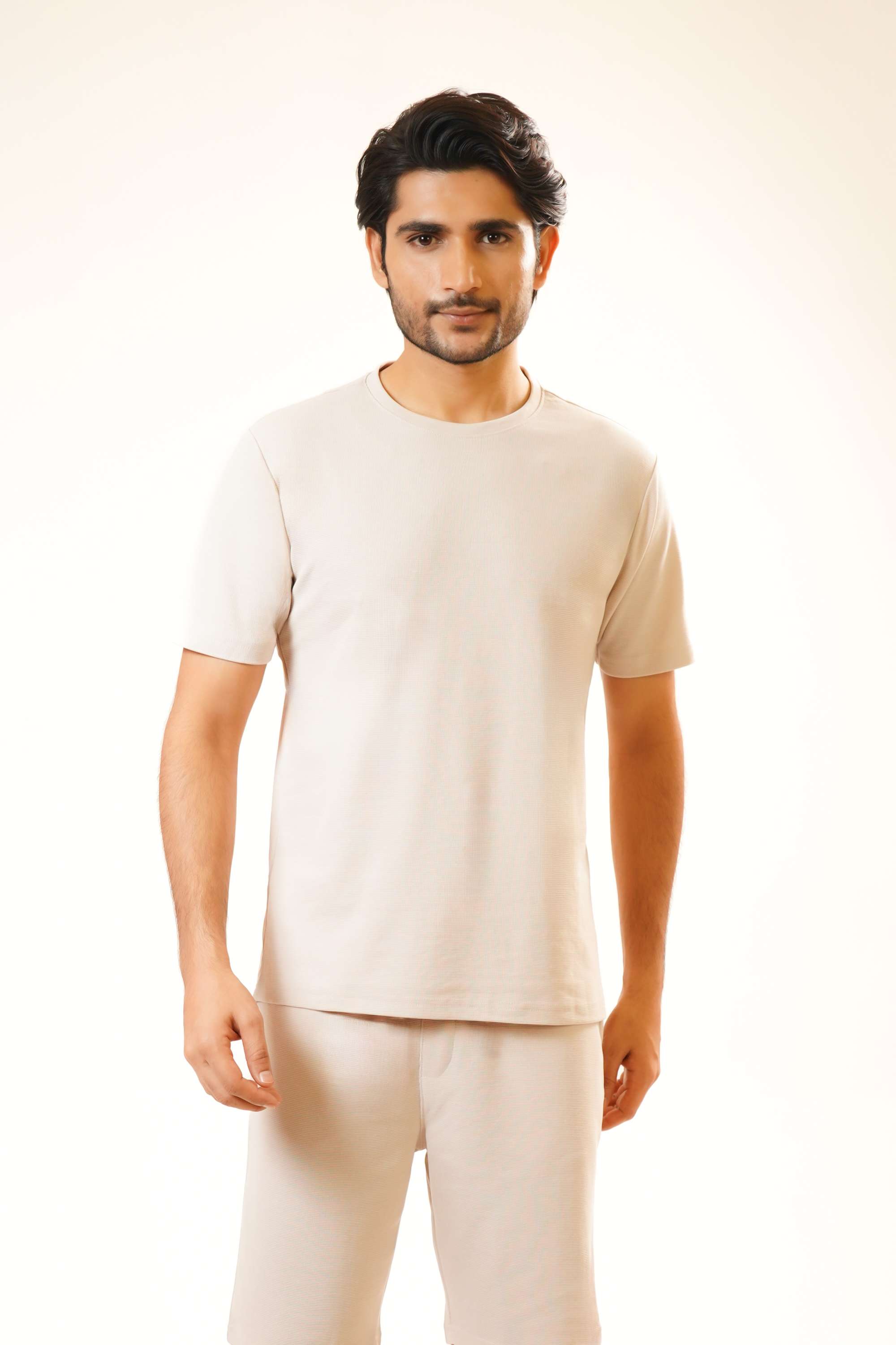 Dobby-Poly-Cotton-Regular-Fit-Men-Co-Ord-Set