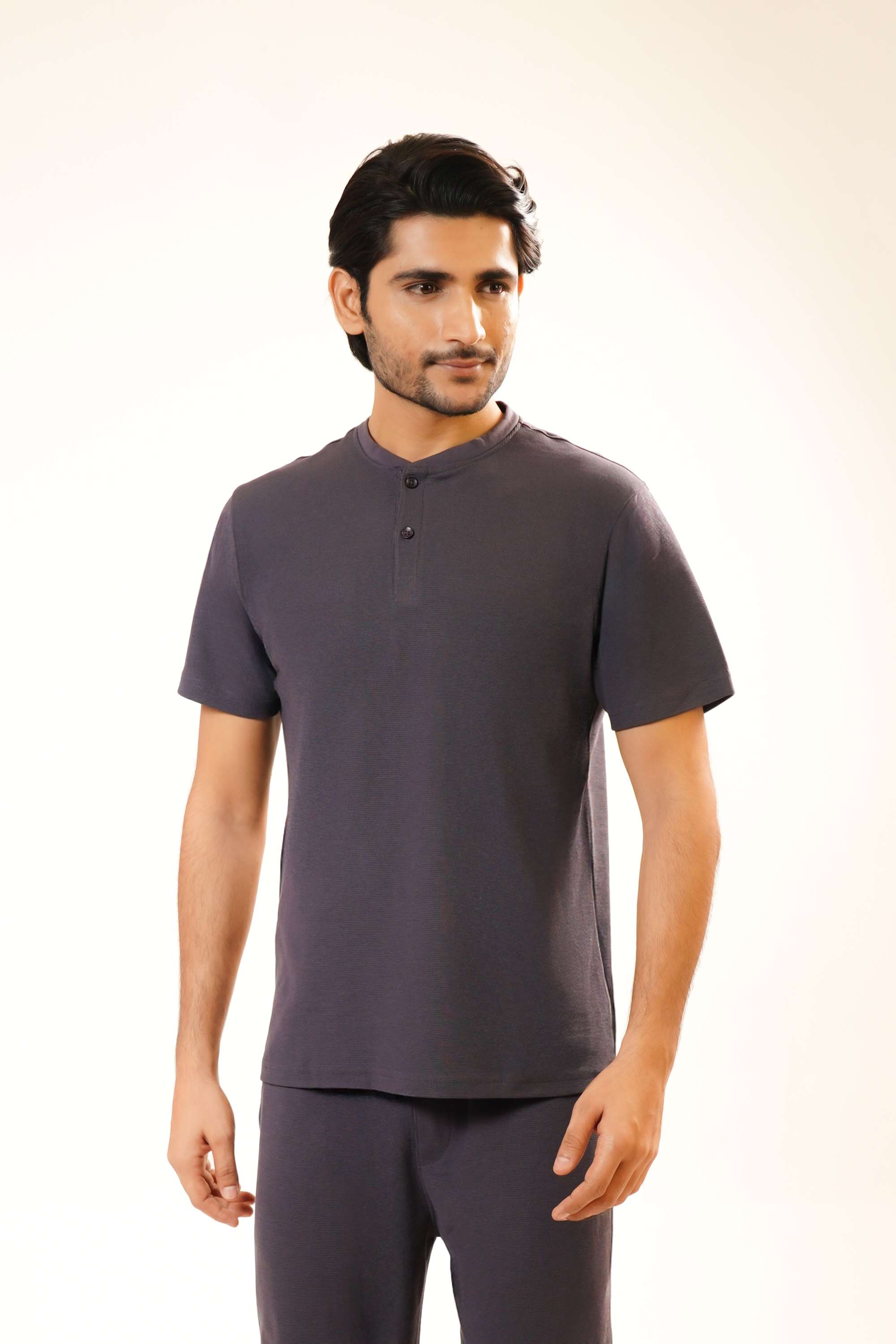 Dobby-Poly-Cotton-Regular-Fit-Men-Co-Ord-Set