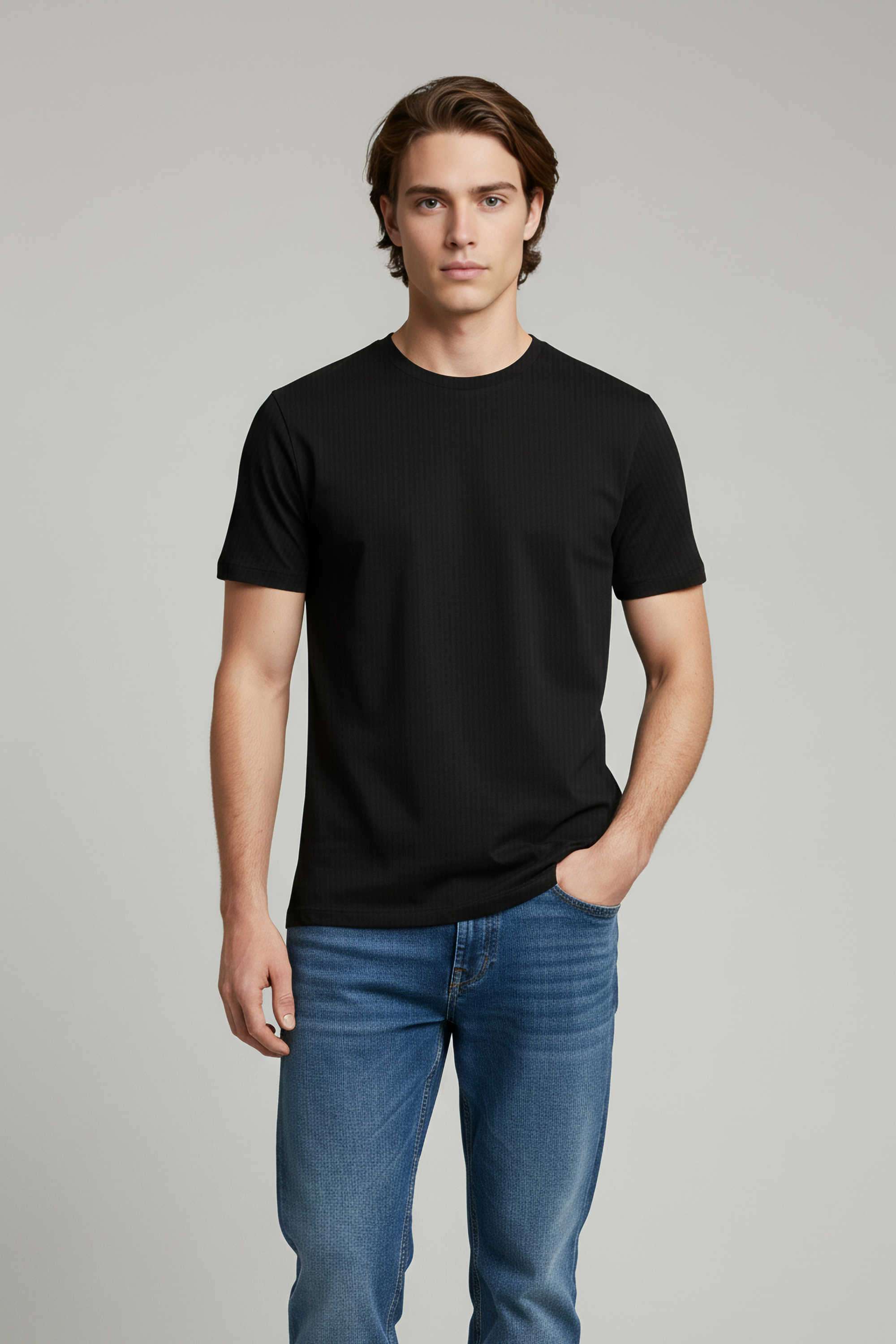 Solid-Cotton-Round-Neck-Men-s-T-Shirt