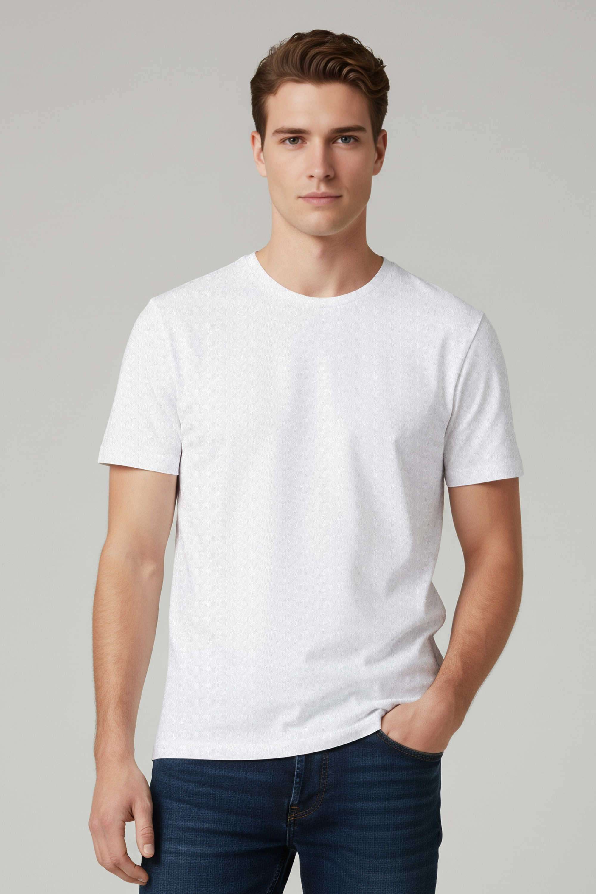 Solid-Cotton-Round-Neck-Men-s-T-Shirt