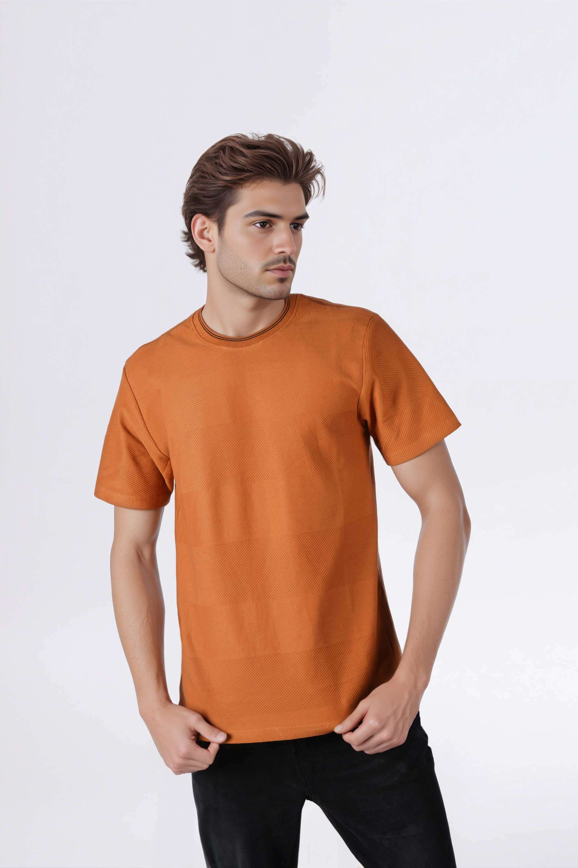 Structured-Cotton-Round-Neck-Men-s-T-Shirt