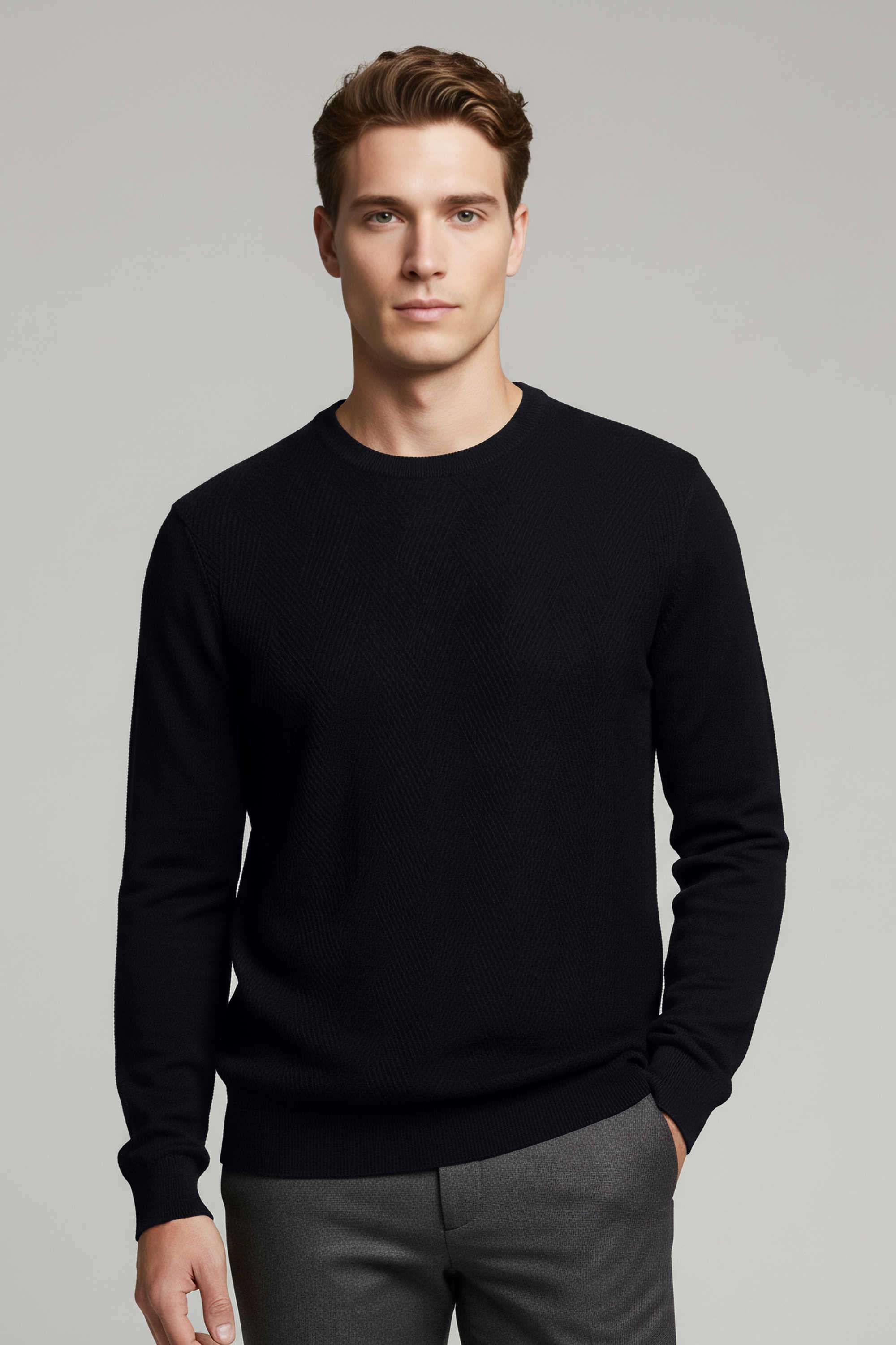 Solid-Cotton-Round-Neck-Men-s-Sweatshirt