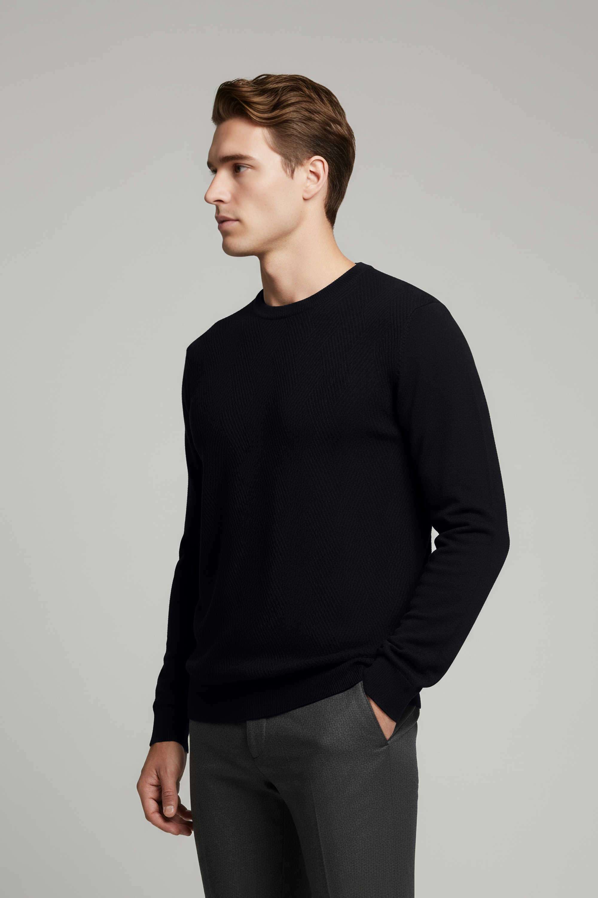 Solid-Cotton-Round-Neck-Men-s-Sweatshirt