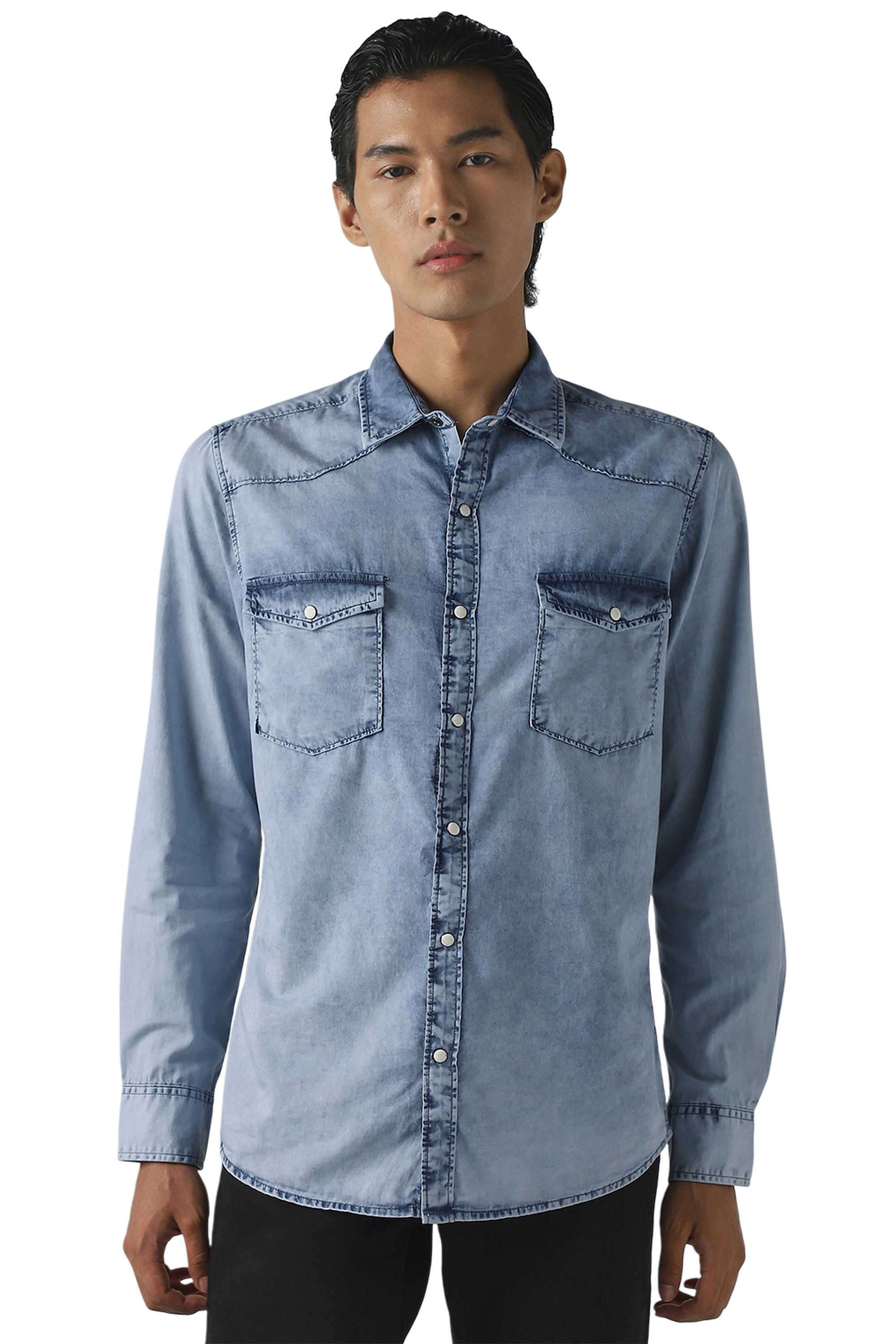 Solid-Cotton-Men-s-Casual-Wear-Shirt